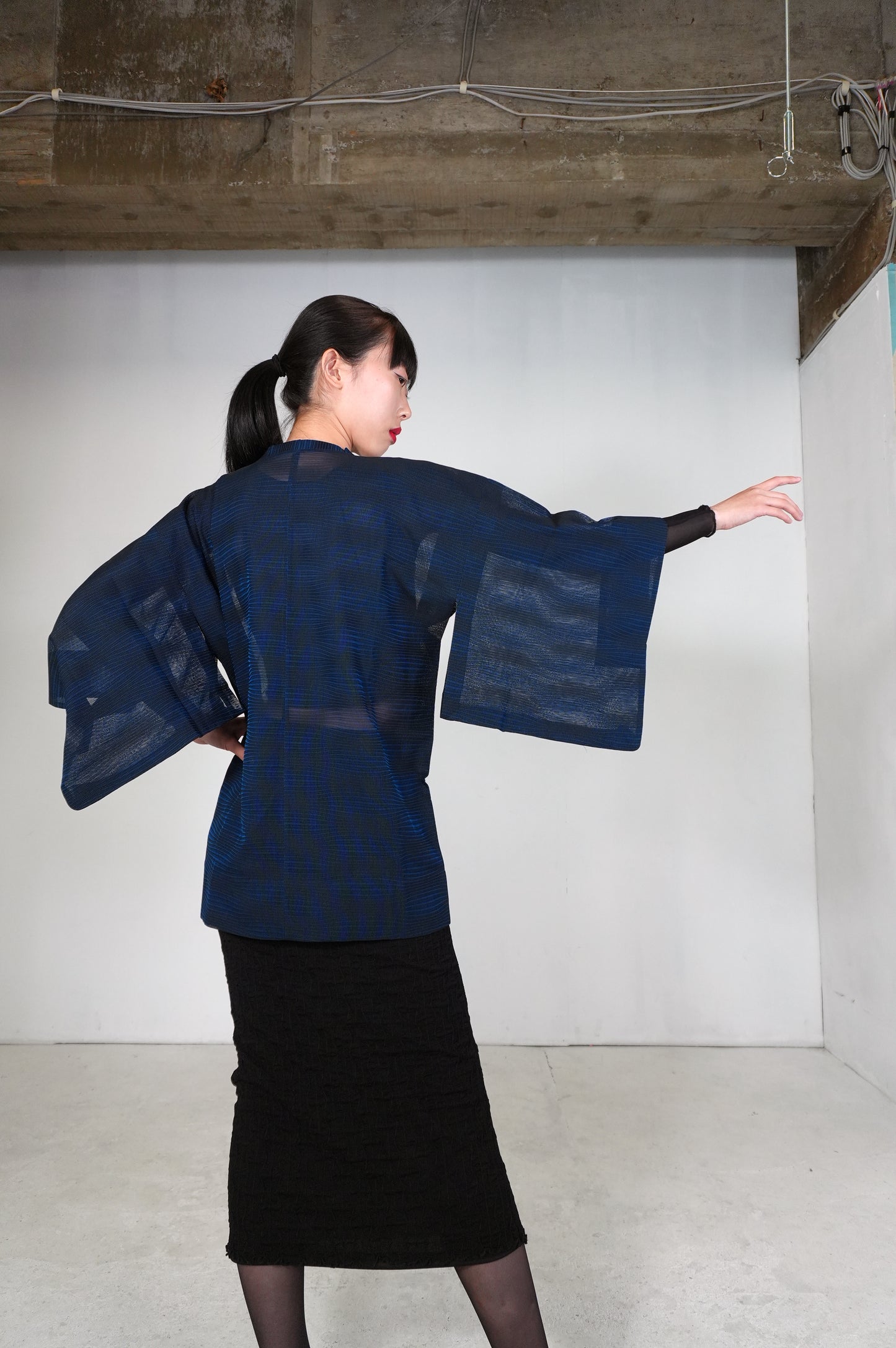 VINTAGE KAWAII MICHIYUKI SHEER  "ara-sha, blue, SHH035"
