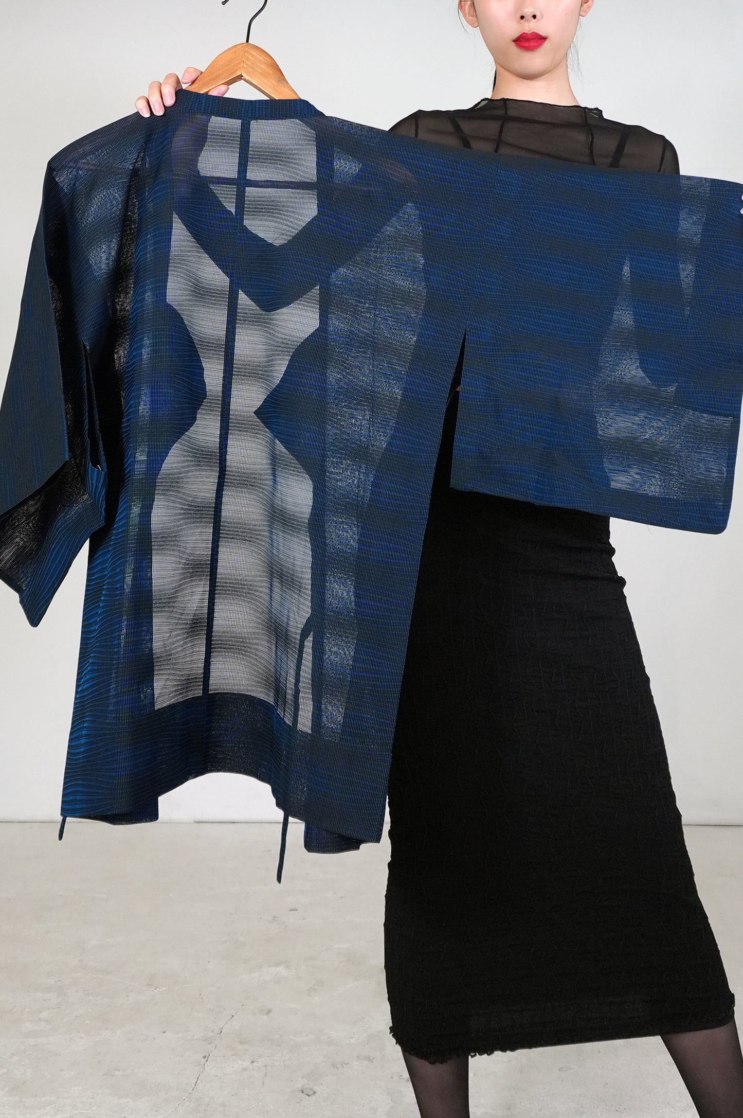 VINTAGE KAWAII MICHIYUKI SHEER  "ara-sha, blue, SHH035"