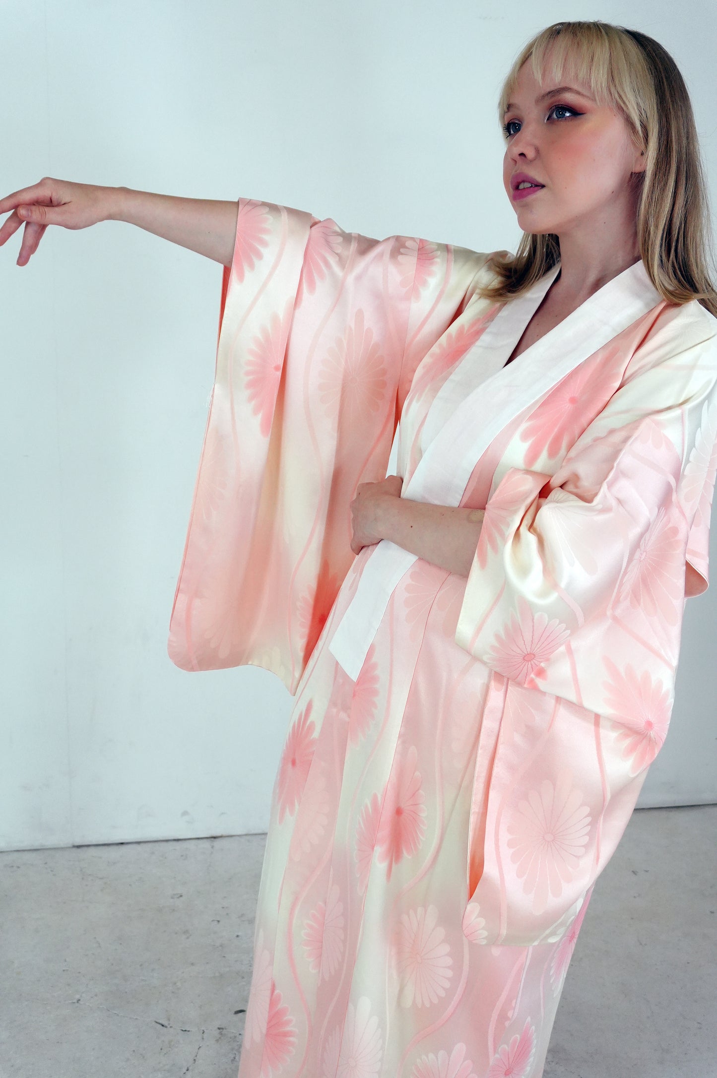 VINTAGE NAGAJYUBAN "pink, tatewaku, JUG018" *damage