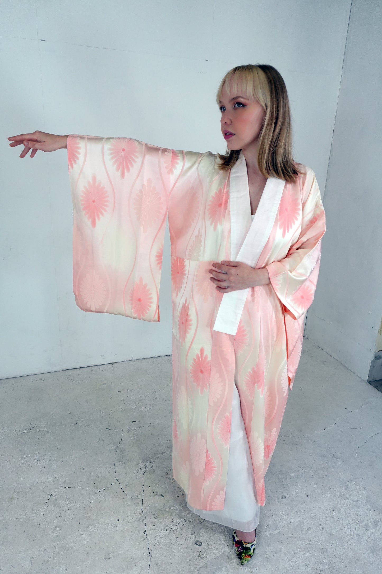 VINTAGE NAGAJYUBAN "pink, tatewaku, JUG018" *damage