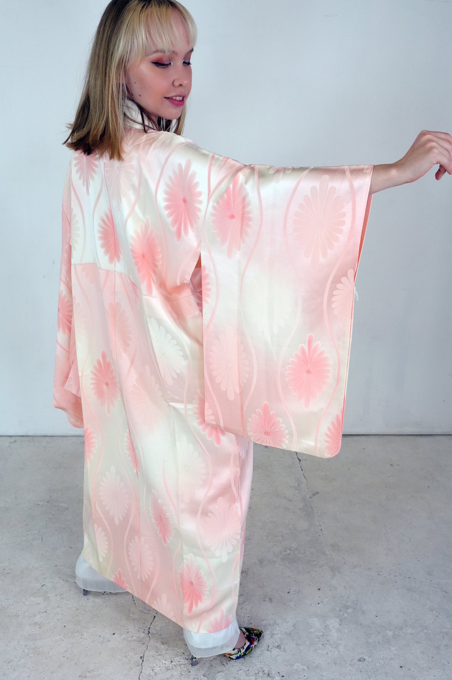 VINTAGE NAGAJYUBAN "pink, tatewaku, JUG018" *damage