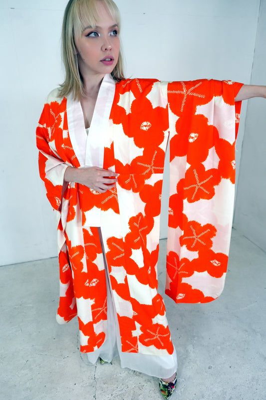 VINTAGE NAGAJYUBAN "shiro, shu, hana, shibori, JUG017"