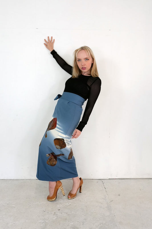 IROTOME SKIRT UPCYCLED FROM JAPANESE KIMONO "IRO128"