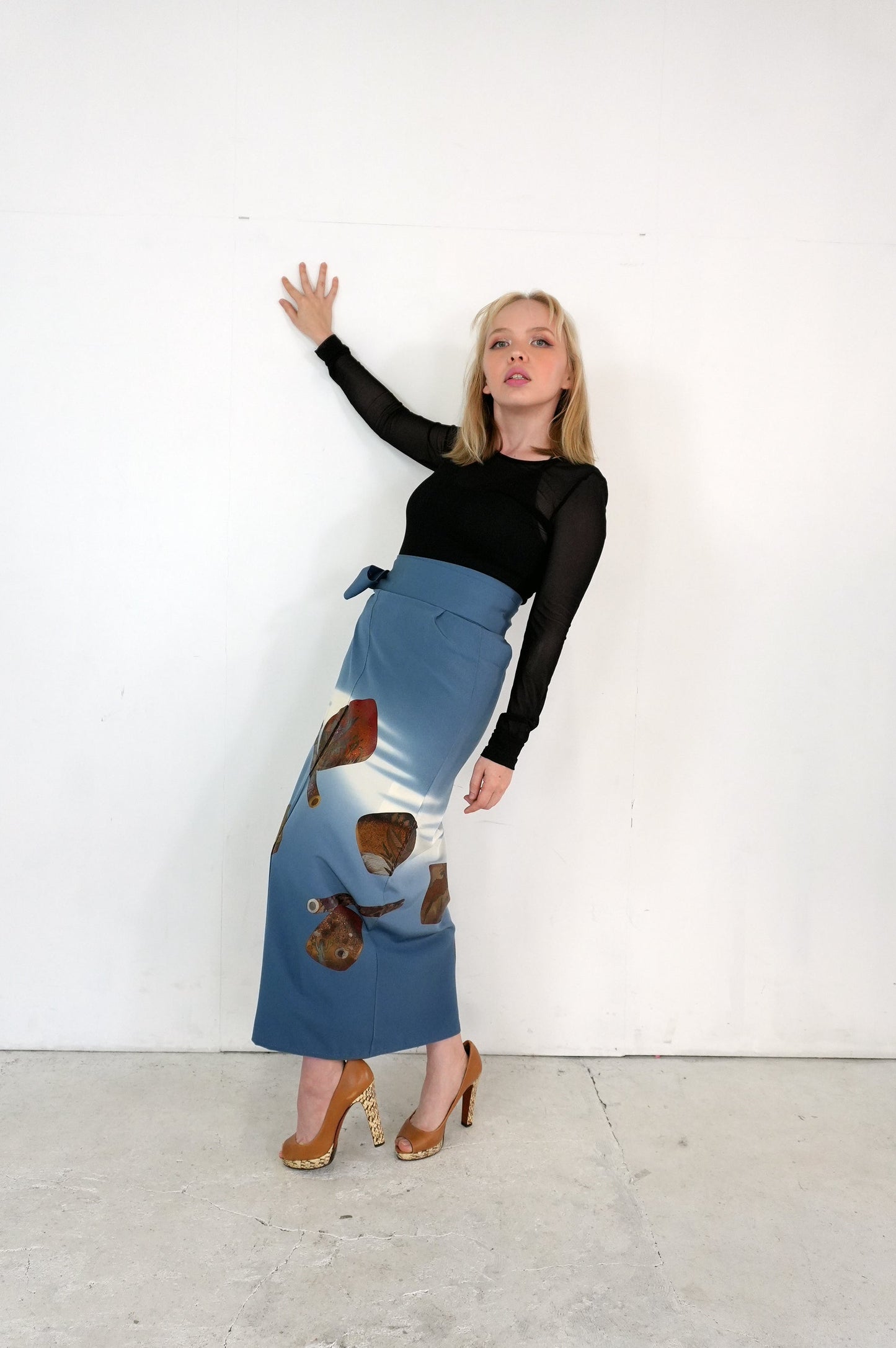 IROTOME SKIRT UPCYCLED FROM JAPANESE KIMONO "IRO128"