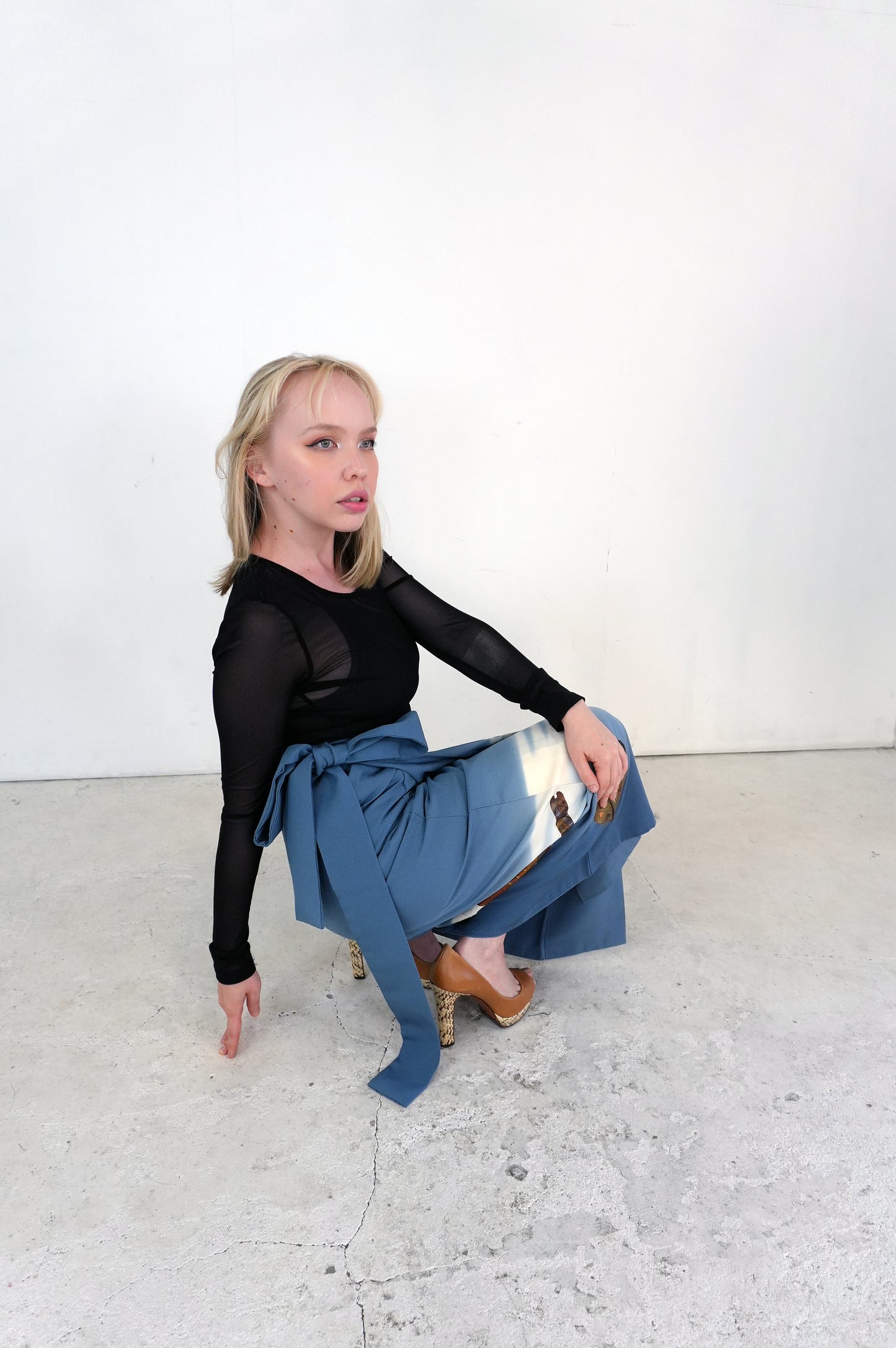 IROTOME SKIRT UPCYCLED FROM JAPANESE KIMONO "IRO128"