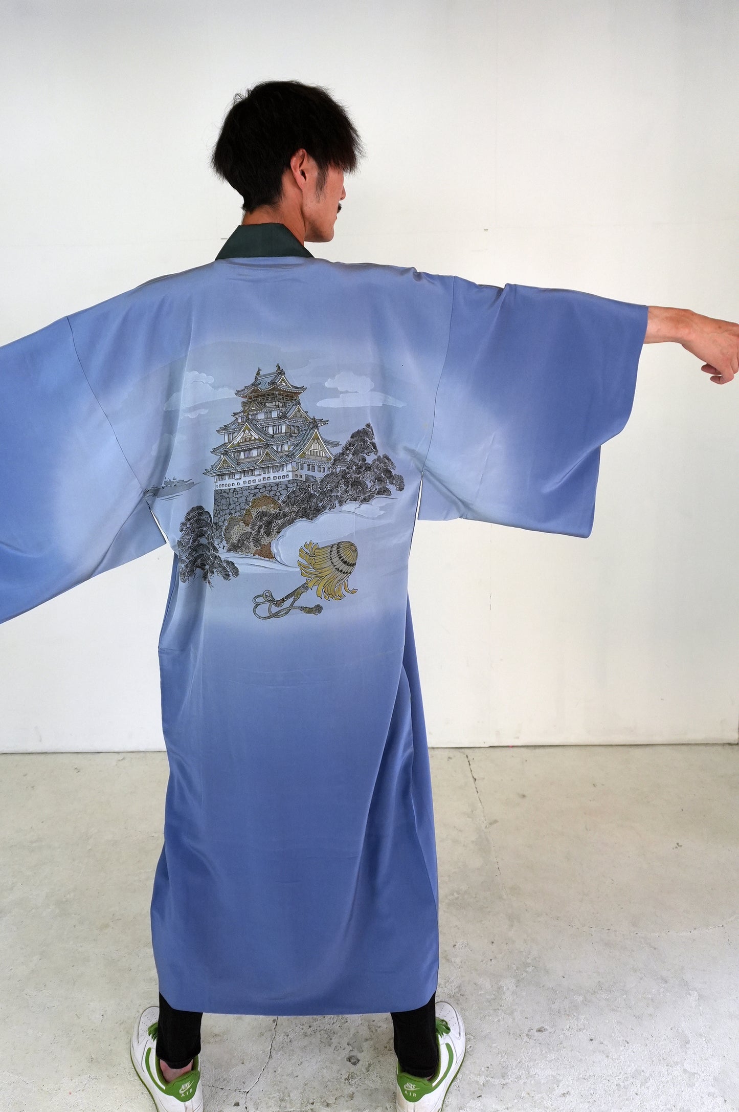 VINTAGE NAGAJYUBAN "castle, JUB005" large size *damage