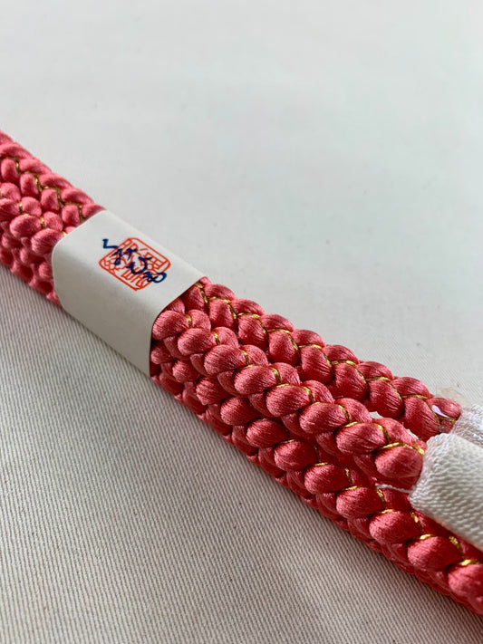 KIMONO OBI Belt Tie Vintage Silk Kimono Cord OBIJIME”pink,gold”