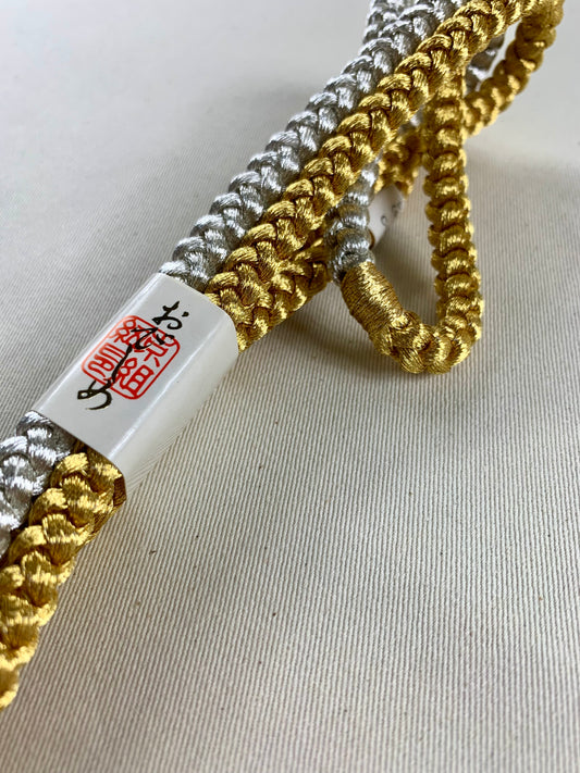 KIMONO OBI Belt Tie Vintage Silk Kimono Cord OBIJIME"silver,gold”