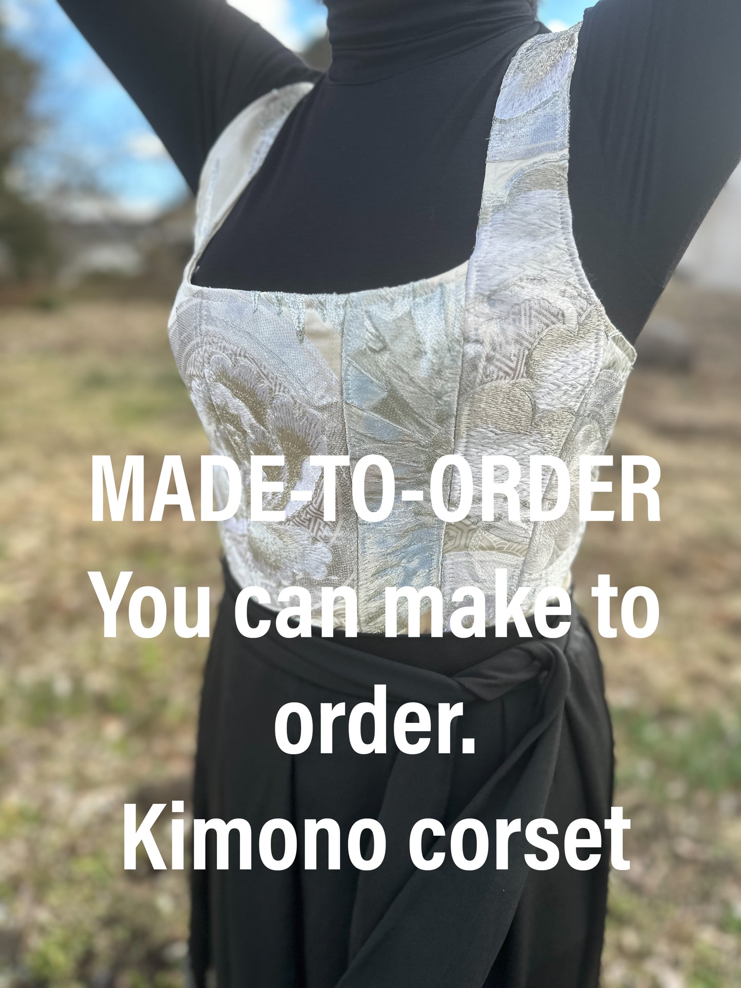 ORDER ARTWORK_KIMONO CORSET / DRESSY elastic waist pants upcycled from Japanese kimono UCHIKAKE