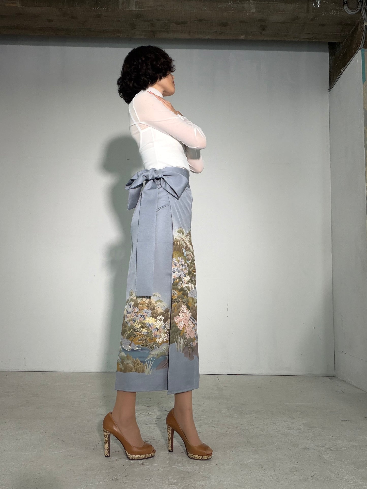 IROTOME SKIRT UPCYCLED FROM JAPANESE KIMONO "IRO139"