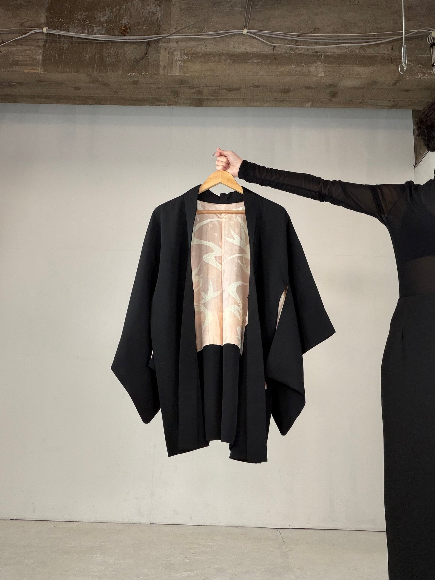 VINTAGE BLACK HAORI  "BLK153"