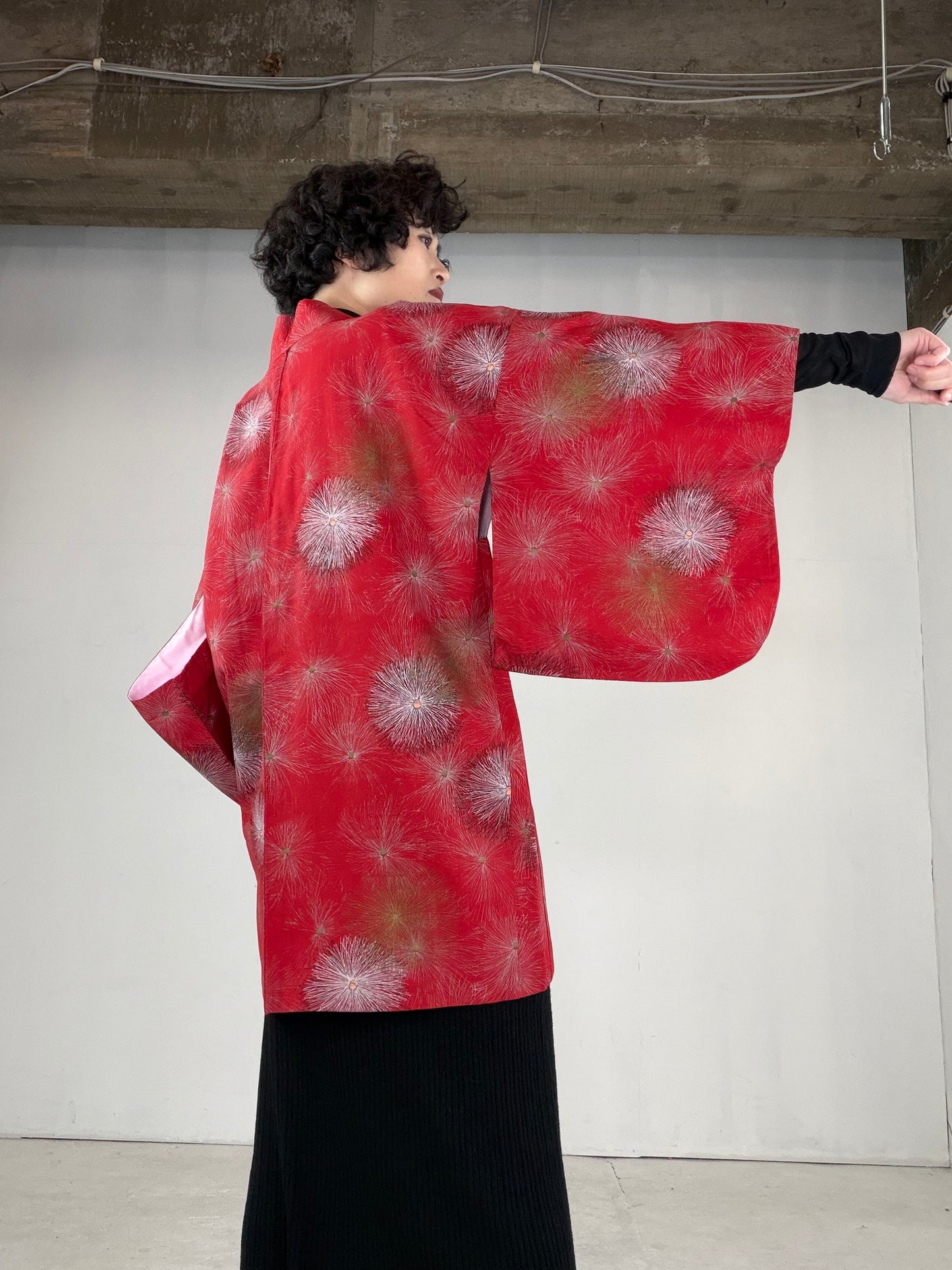 VINTAGE KAWAII HAORI "red, KAW110"