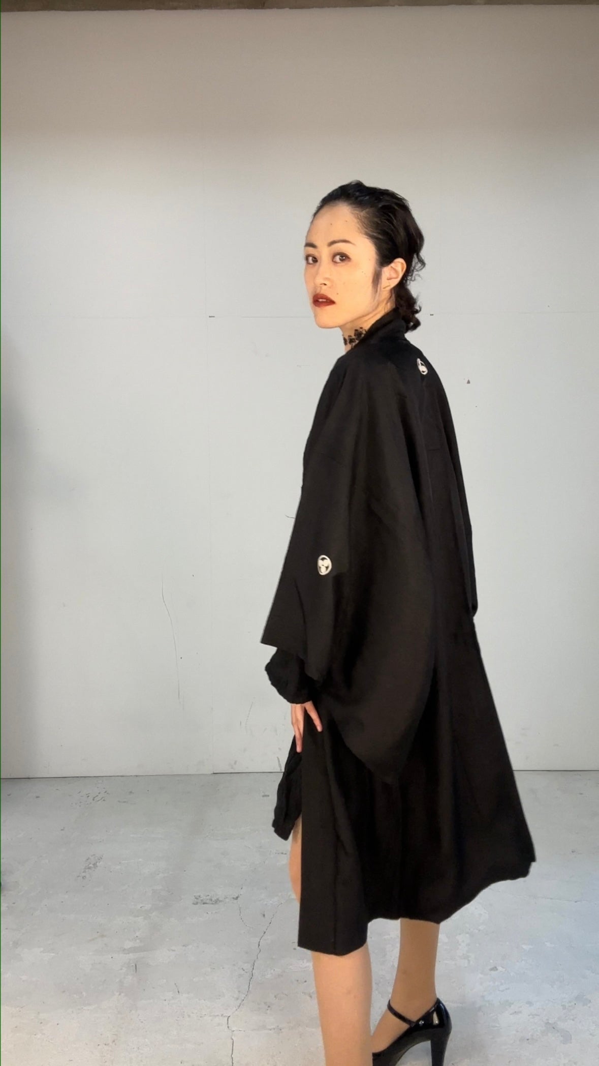 VINTAGE KUROMONTSUKI HAORI "sumie"