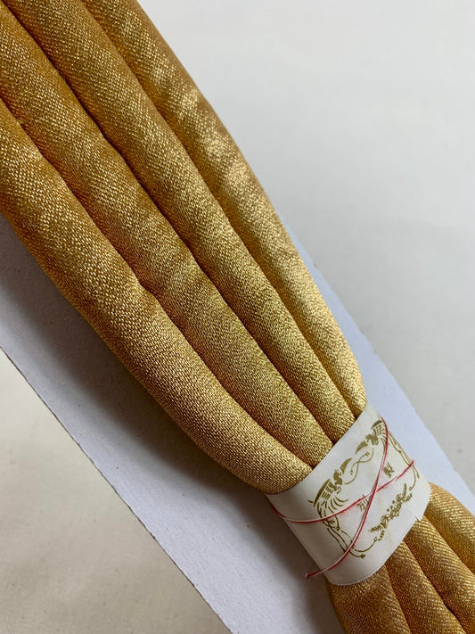 KIMONO OBI Belt Tie Vintage Silk Kimono Cord OBIJIME”gold”*damage