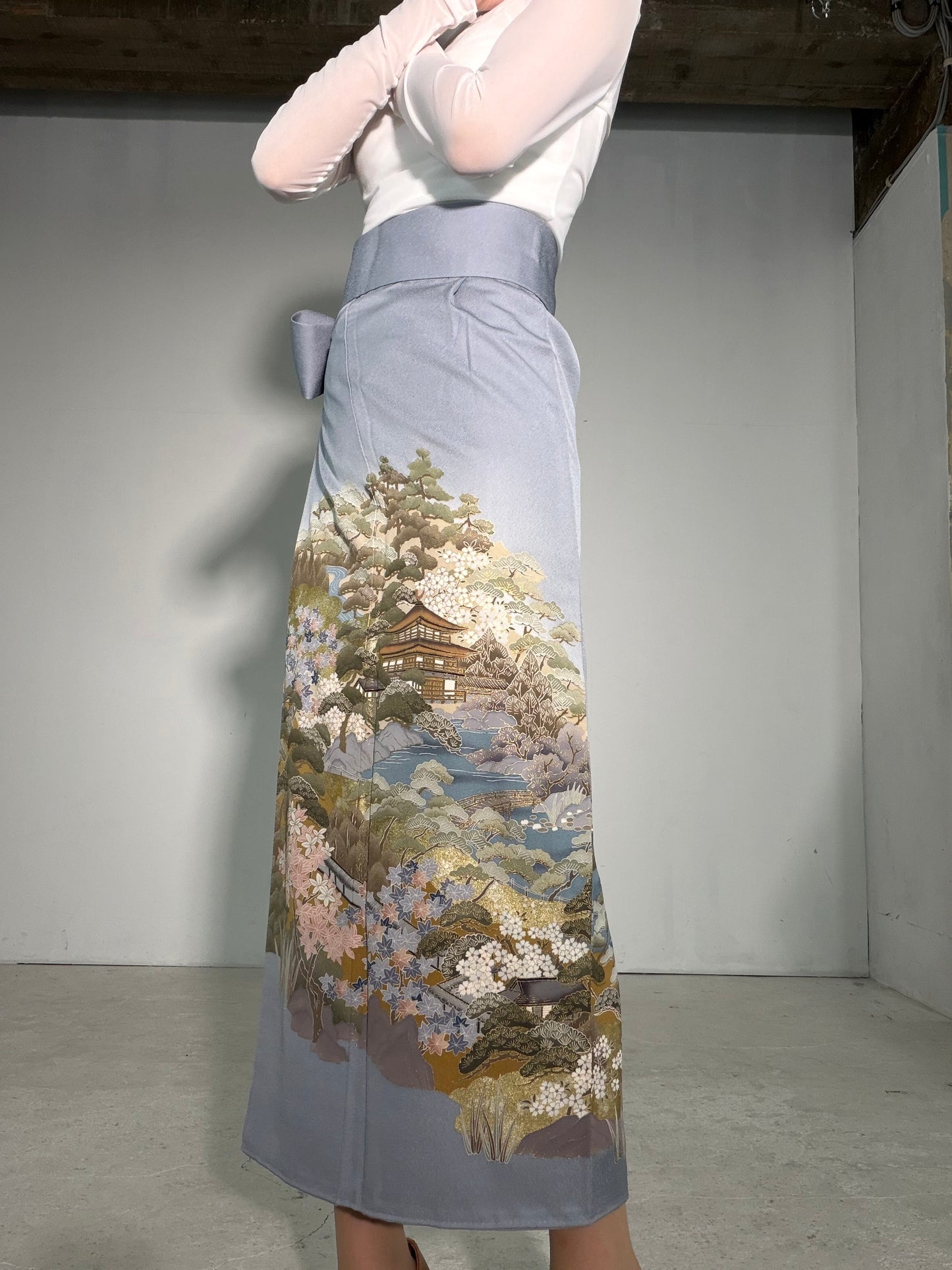 IROTOME SKIRT UPCYCLED FROM JAPANESE KIMONO "IRO139"