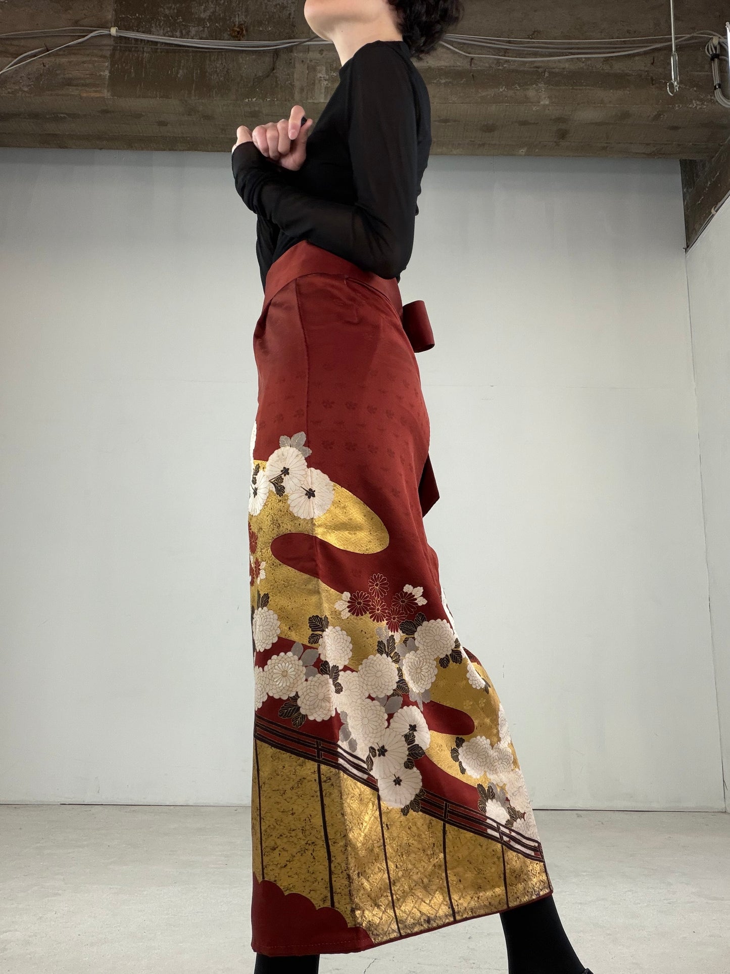 IROTOME SKIRT UPCYCLED FROM JAPANESE KIMONO "IRO118"