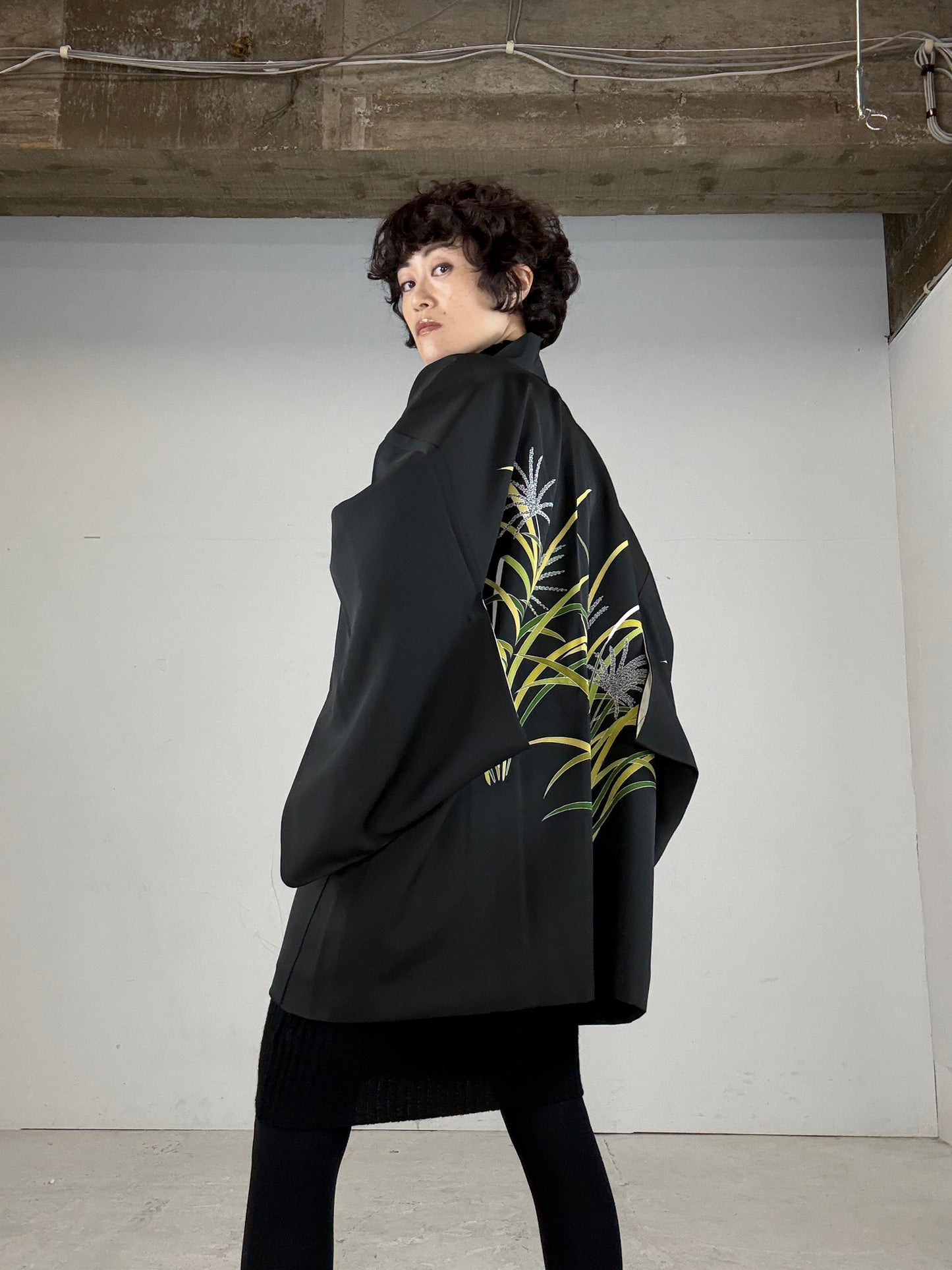 VINTAGE BLACK HAORI "ine"