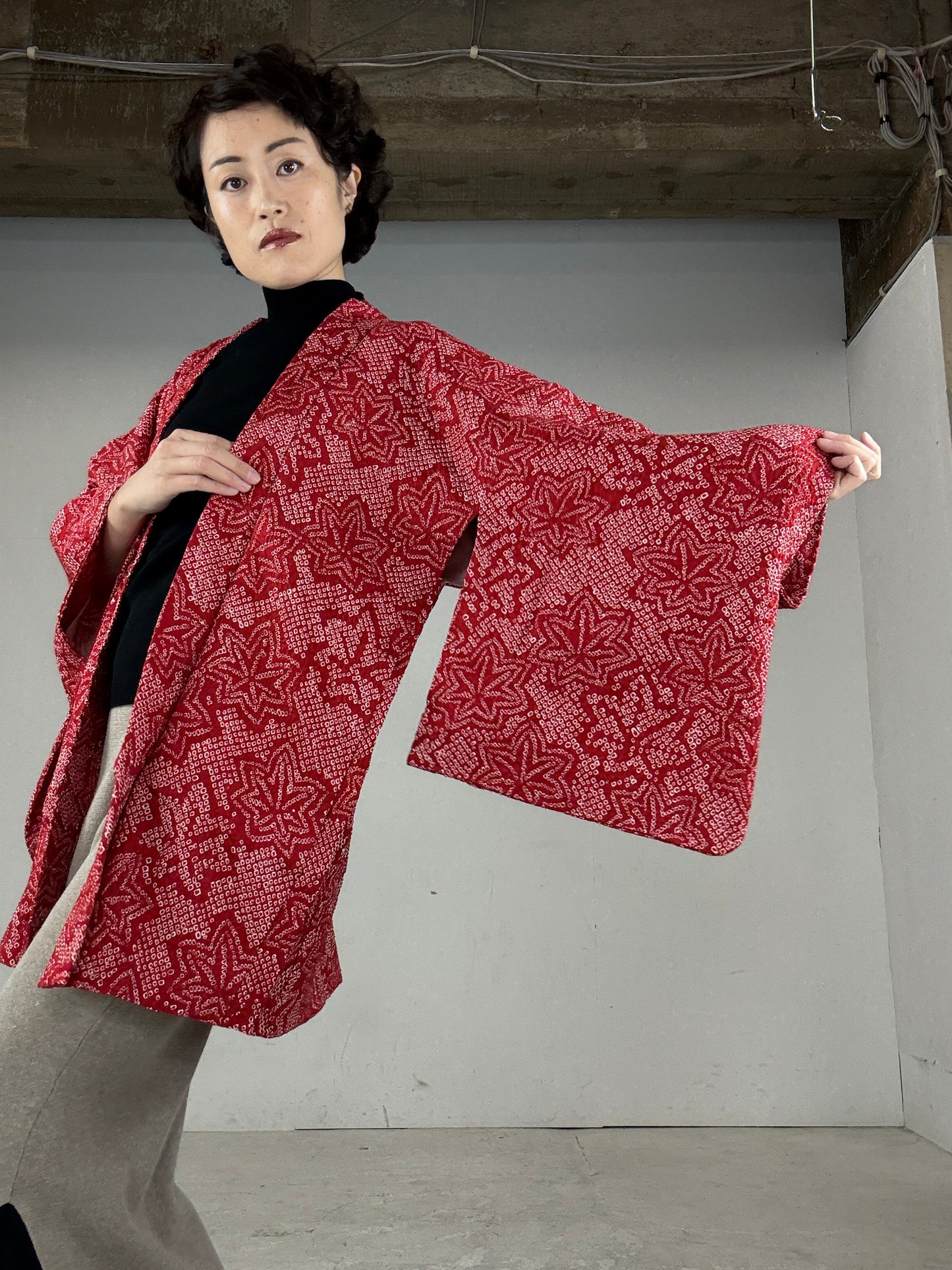 VINTAGE SHIBORI HAORI "kaede"