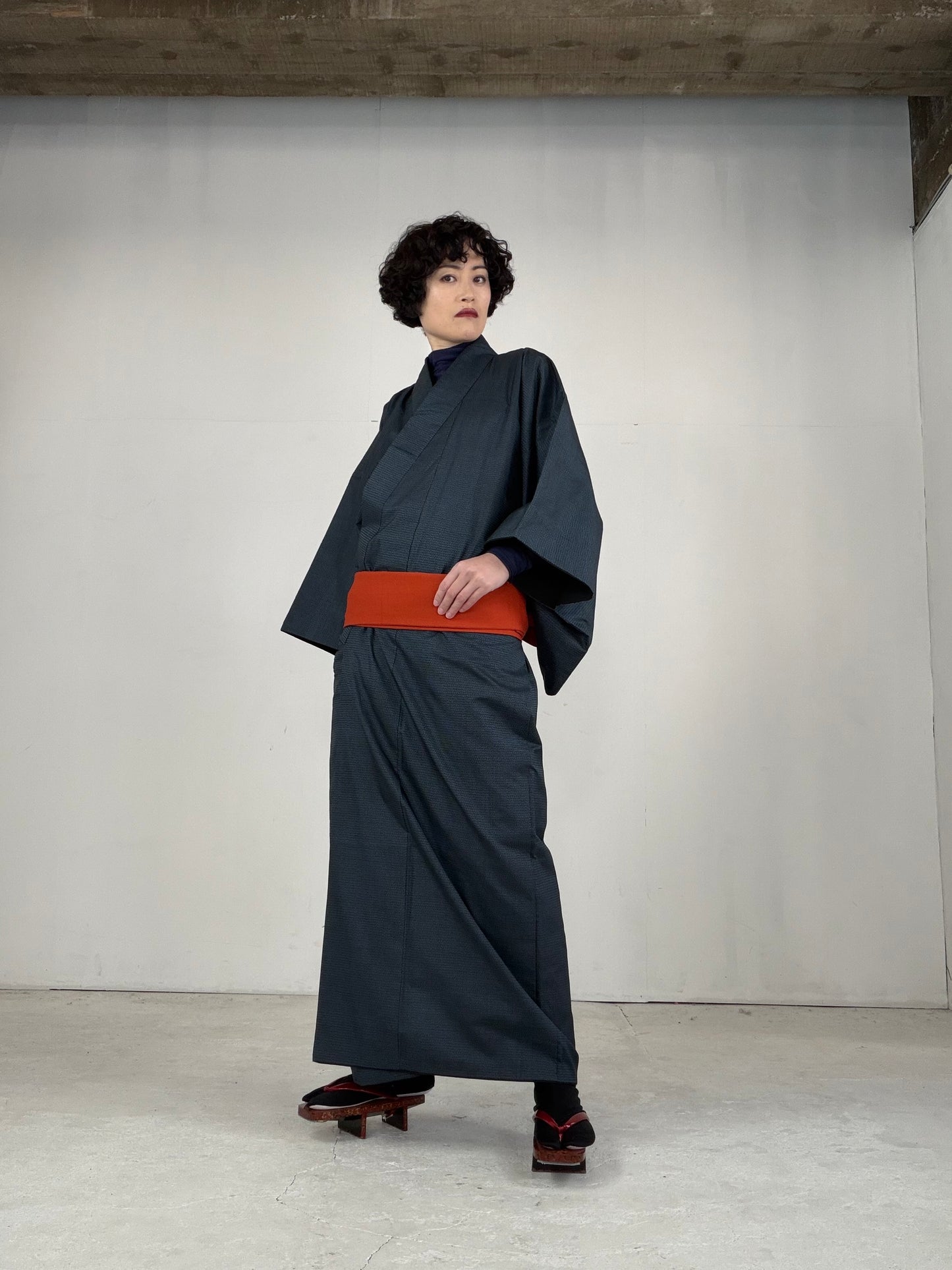VINTAGE TSUMUGI KIMONO "OSK002"