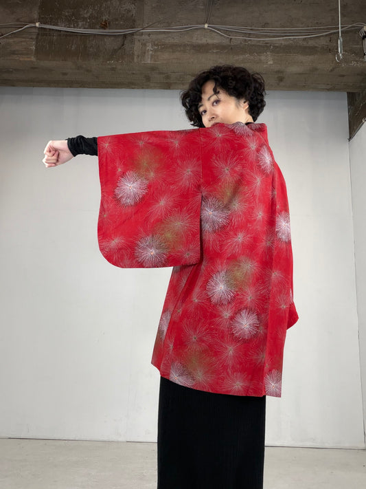 VINTAGE KAWAII HAORI "red, KAW110"