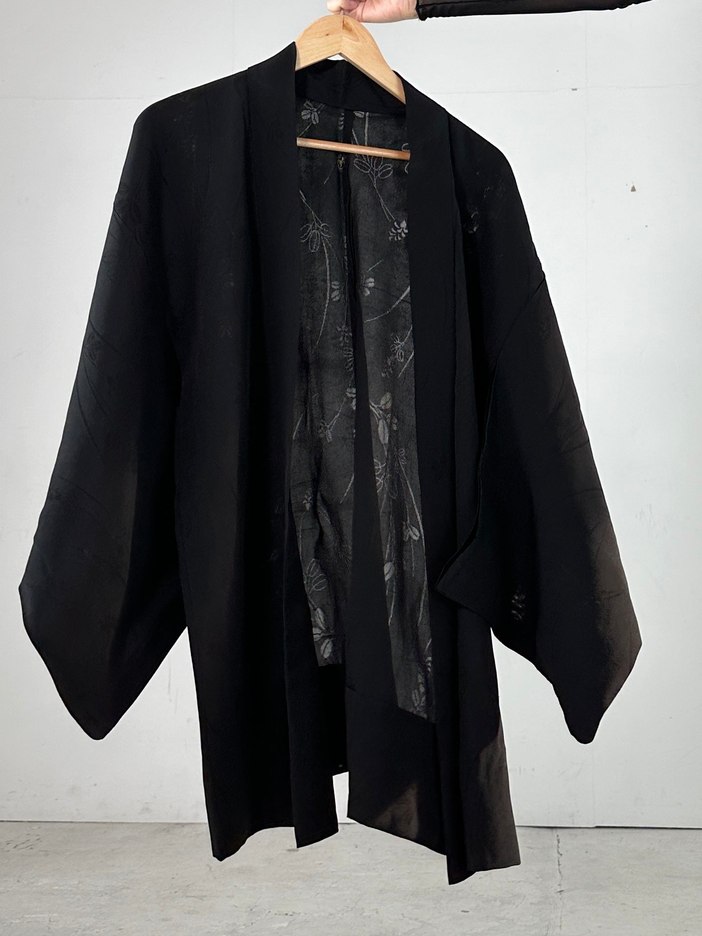 BLACK HAORI SHEER "hagi"