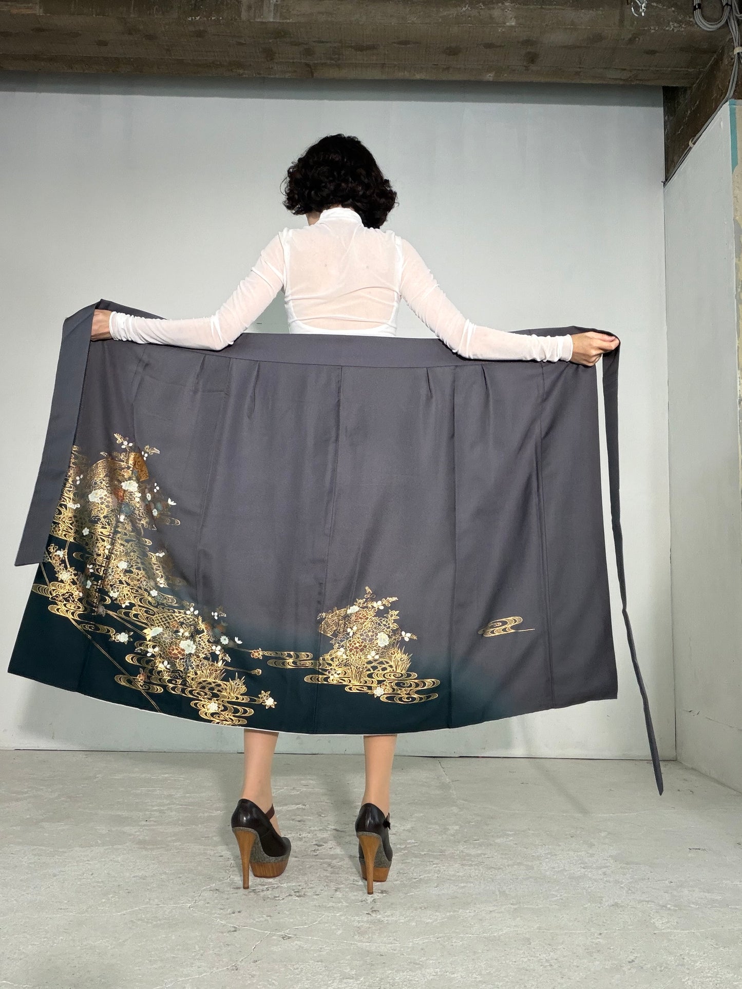 IROTOME SKIRT UPCYCLED FROM JAPANESE KIMONO "IRO137"