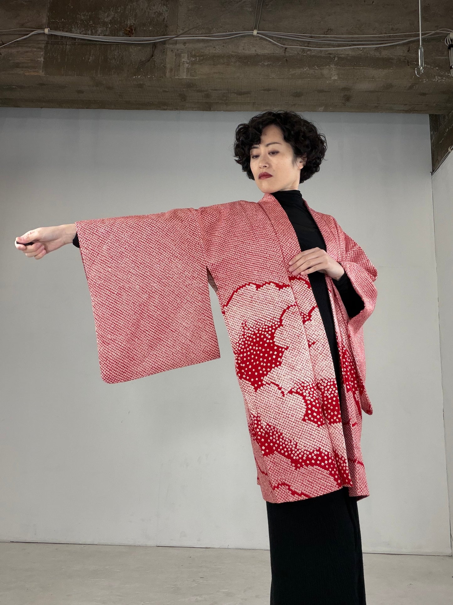 VINTAGE SHIBORI HAORI "SIB124" *damage
