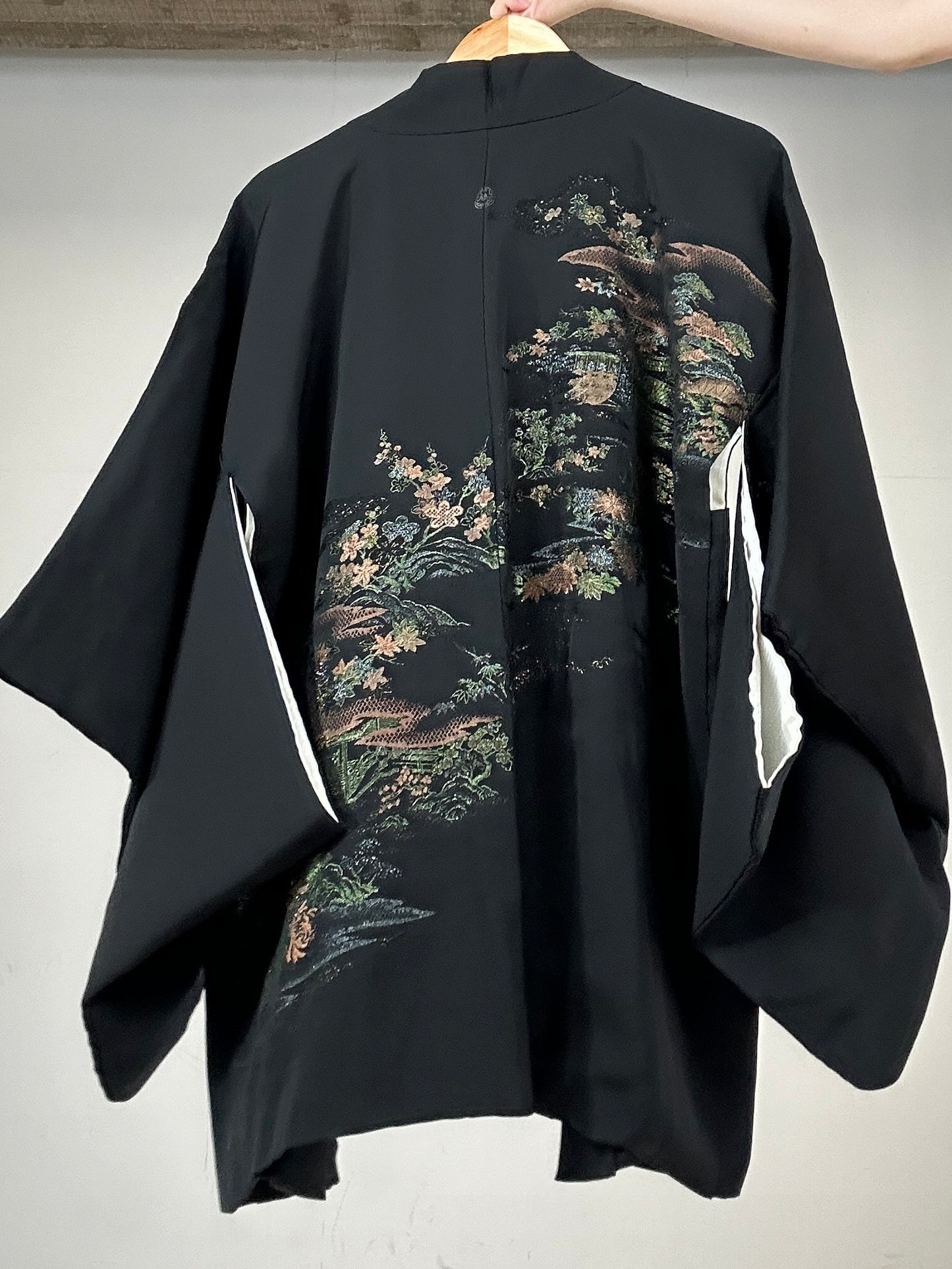 VINTAGE BLACK HAORI "gin no"