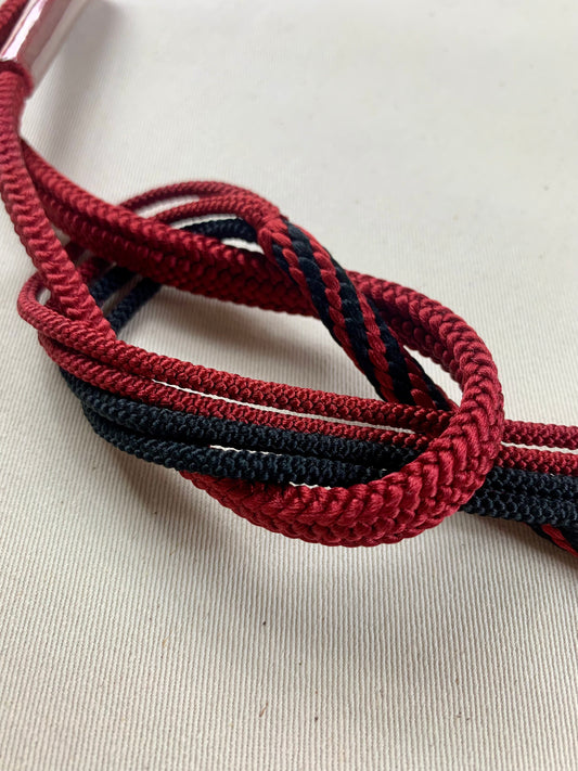 KIMONO OBI Belt Tie Vintage Silk Kimono Cord OBIJIME ”red,black”