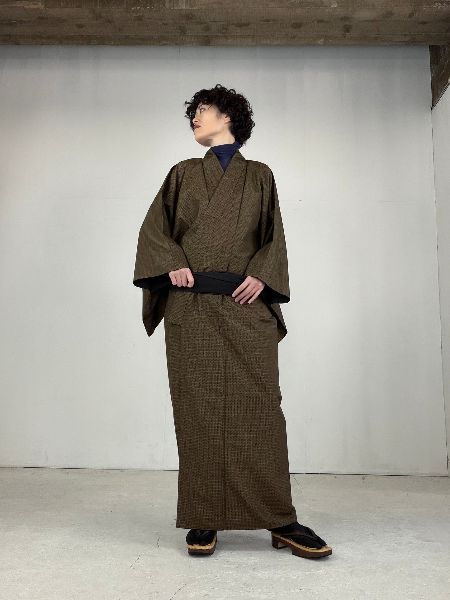 VINTAGE TSUMUGI KIMONO "OSK003"