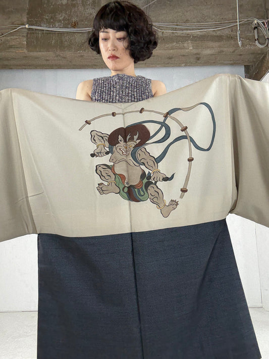 VINTAGE KAWAII HAORI oversized  "oshima, rare fu-jin, art Liningm, curated selection"