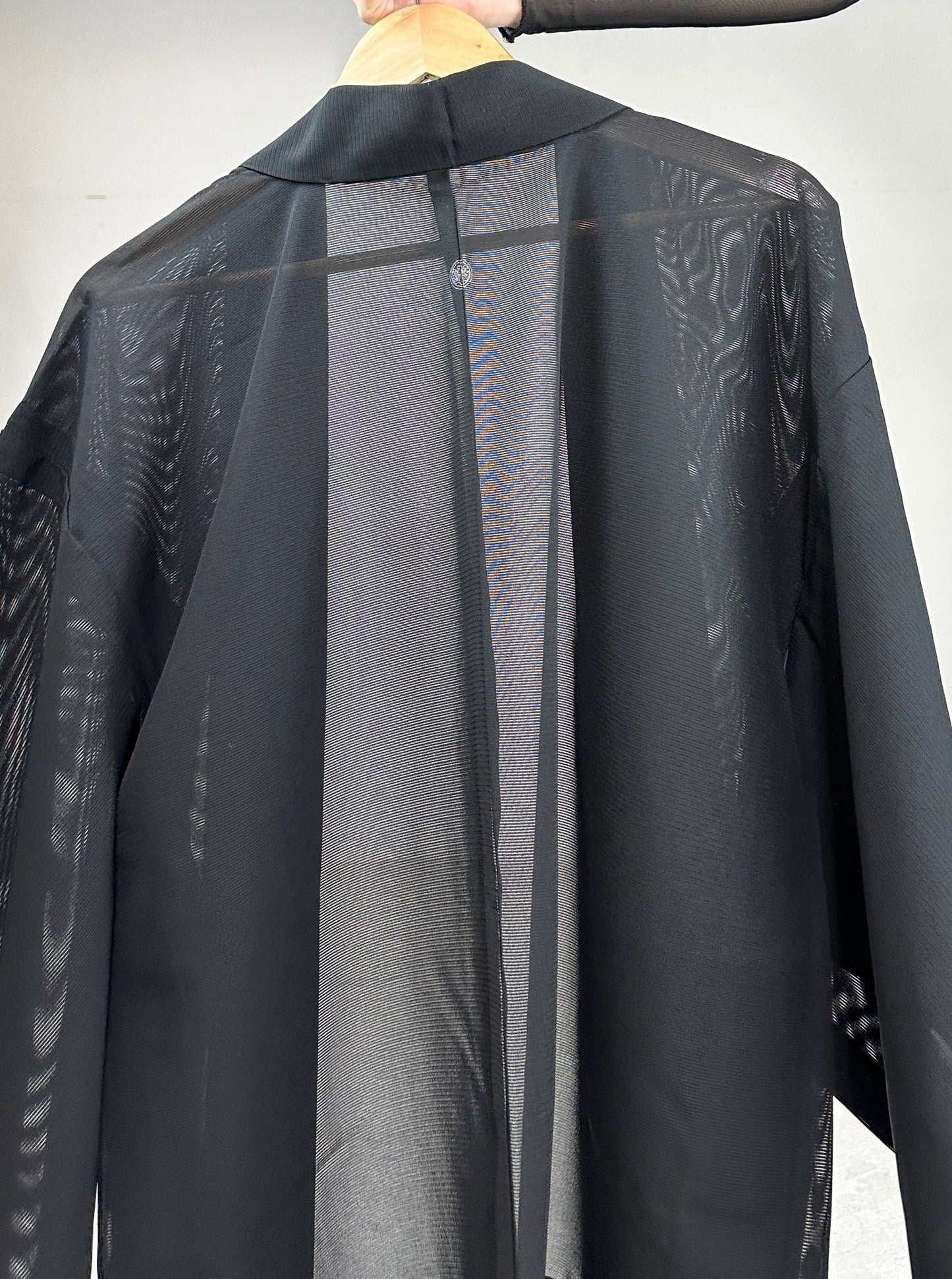 VINTAGE BLACK HAORI SHEER “ro_gin”