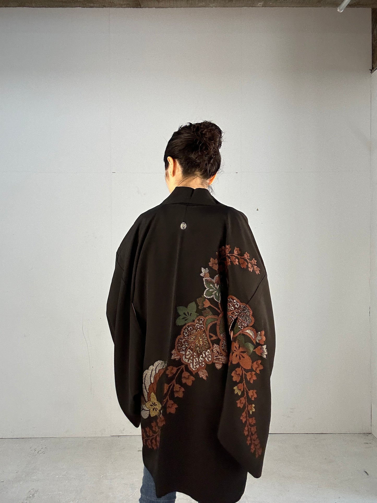 BLACK HAORI "beautiful antique oogara”