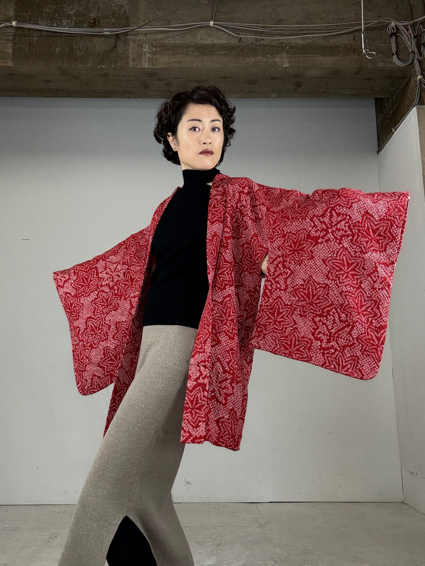 VINTAGE SHIBORI HAORI "kaede"