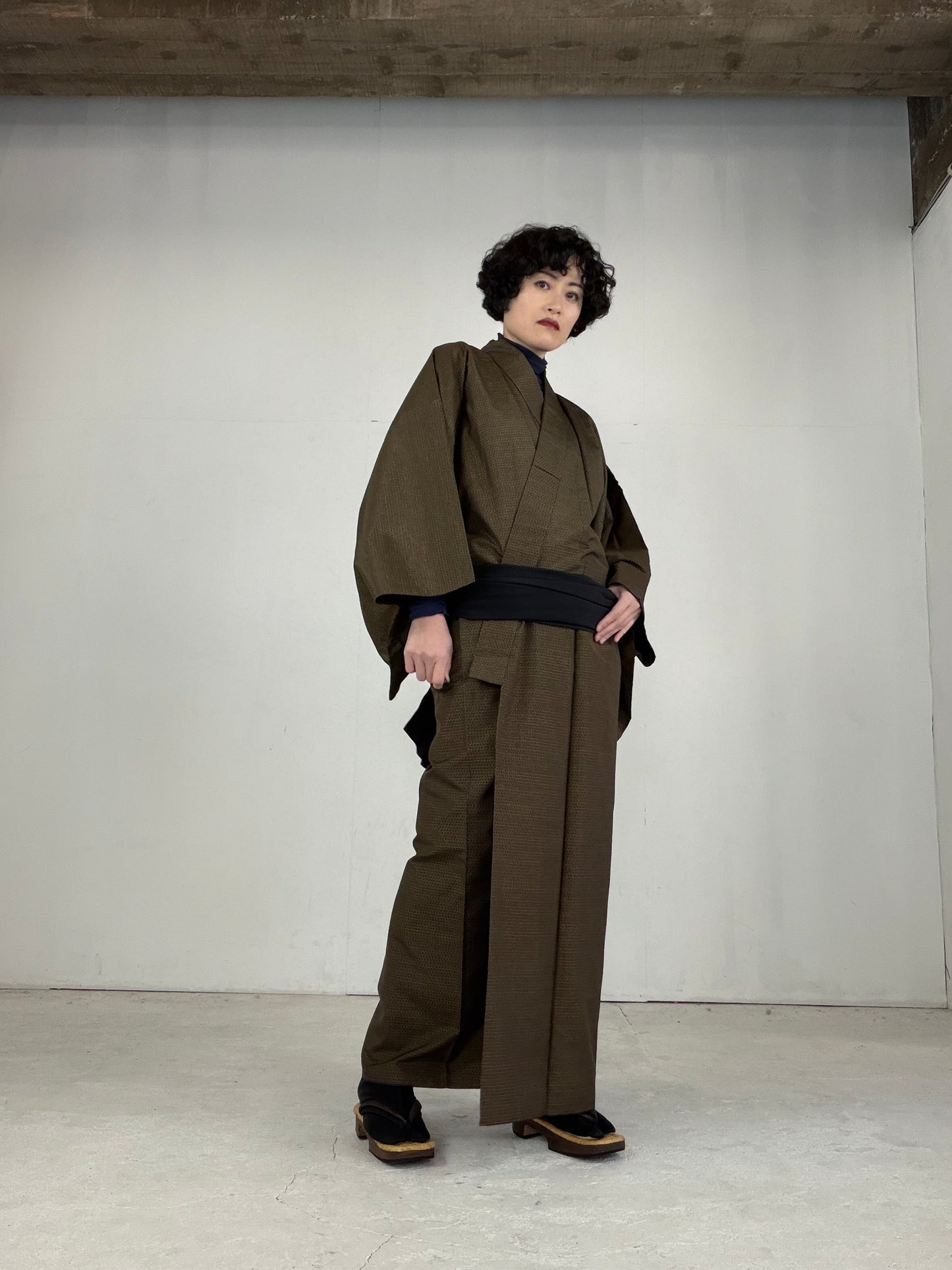 VINTAGE TSUMUGI KIMONO "OSK003"