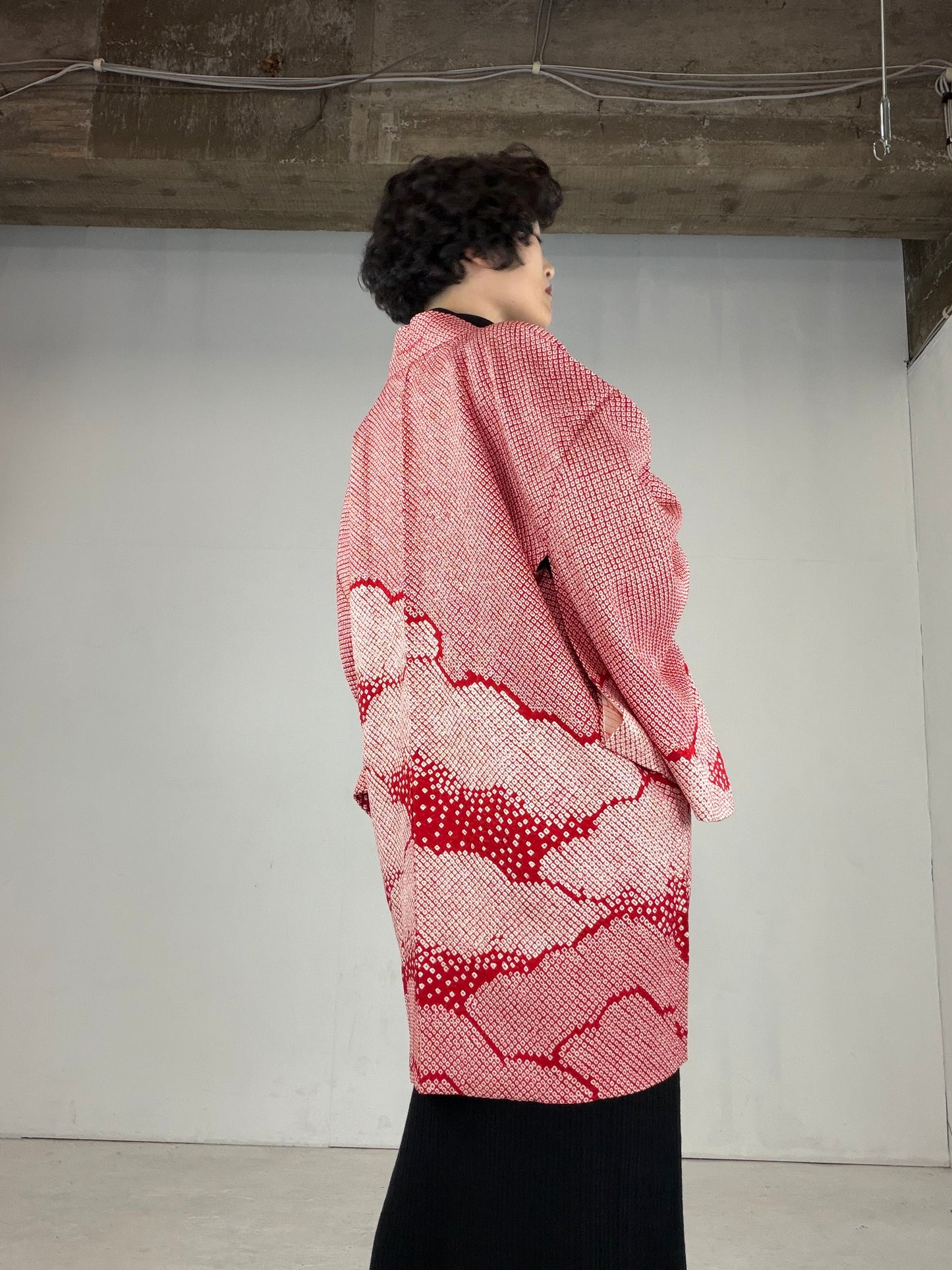 VINTAGE SHIBORI HAORI "SIB124" *damage