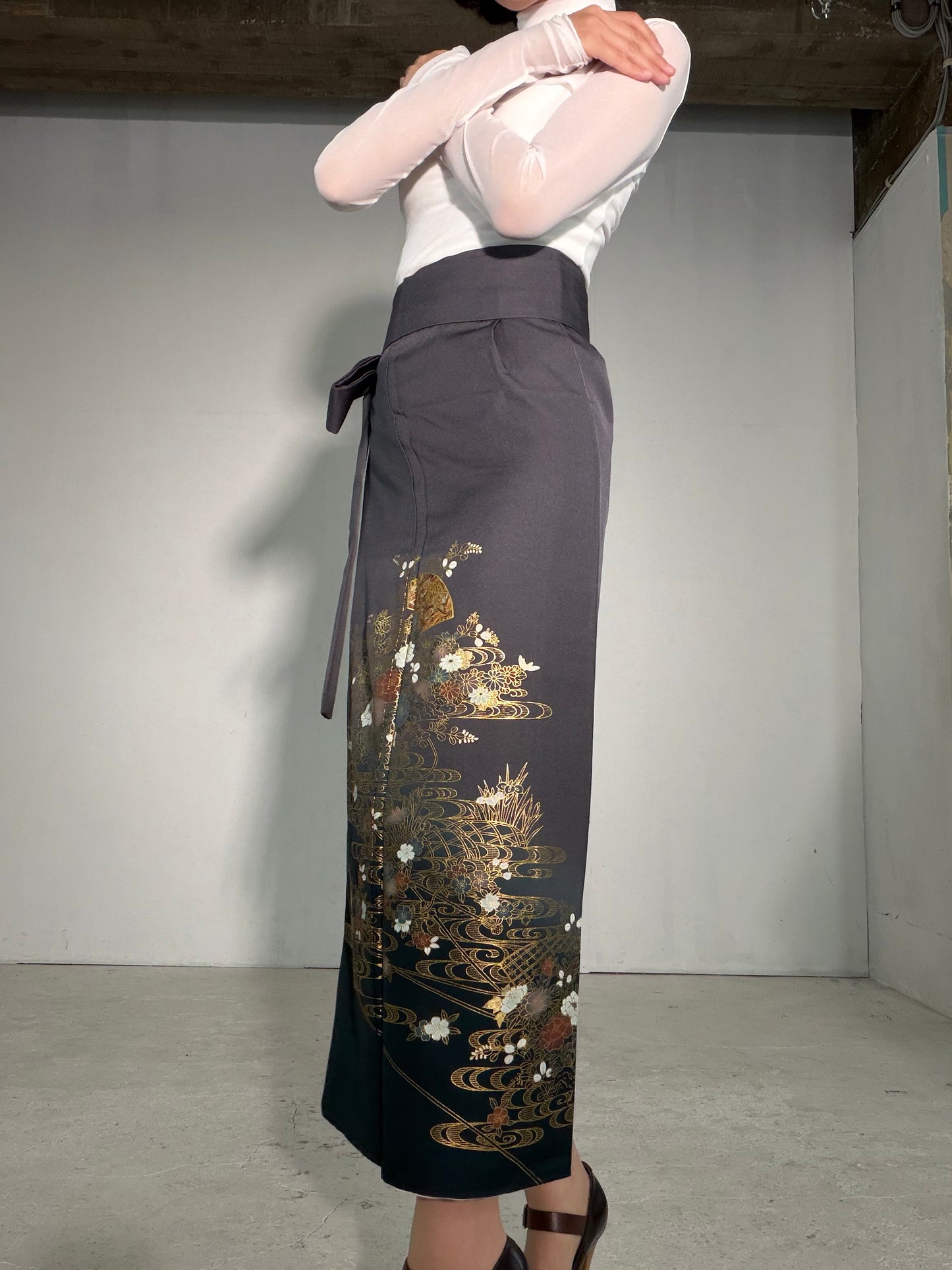 IROTOME SKIRT UPCYCLED FROM JAPANESE KIMONO "IRO137"