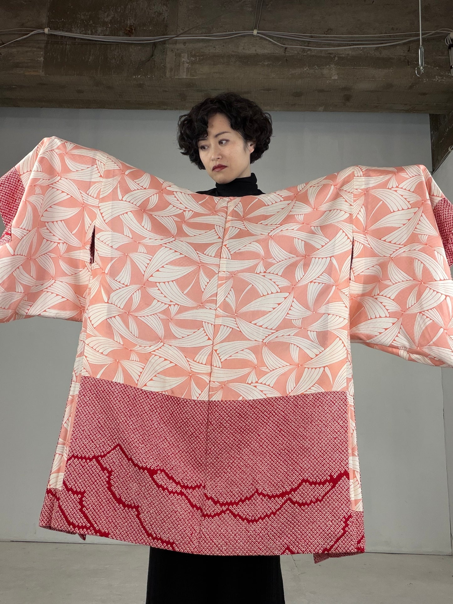 VINTAGE SHIBORI HAORI "SIB124" *damage
