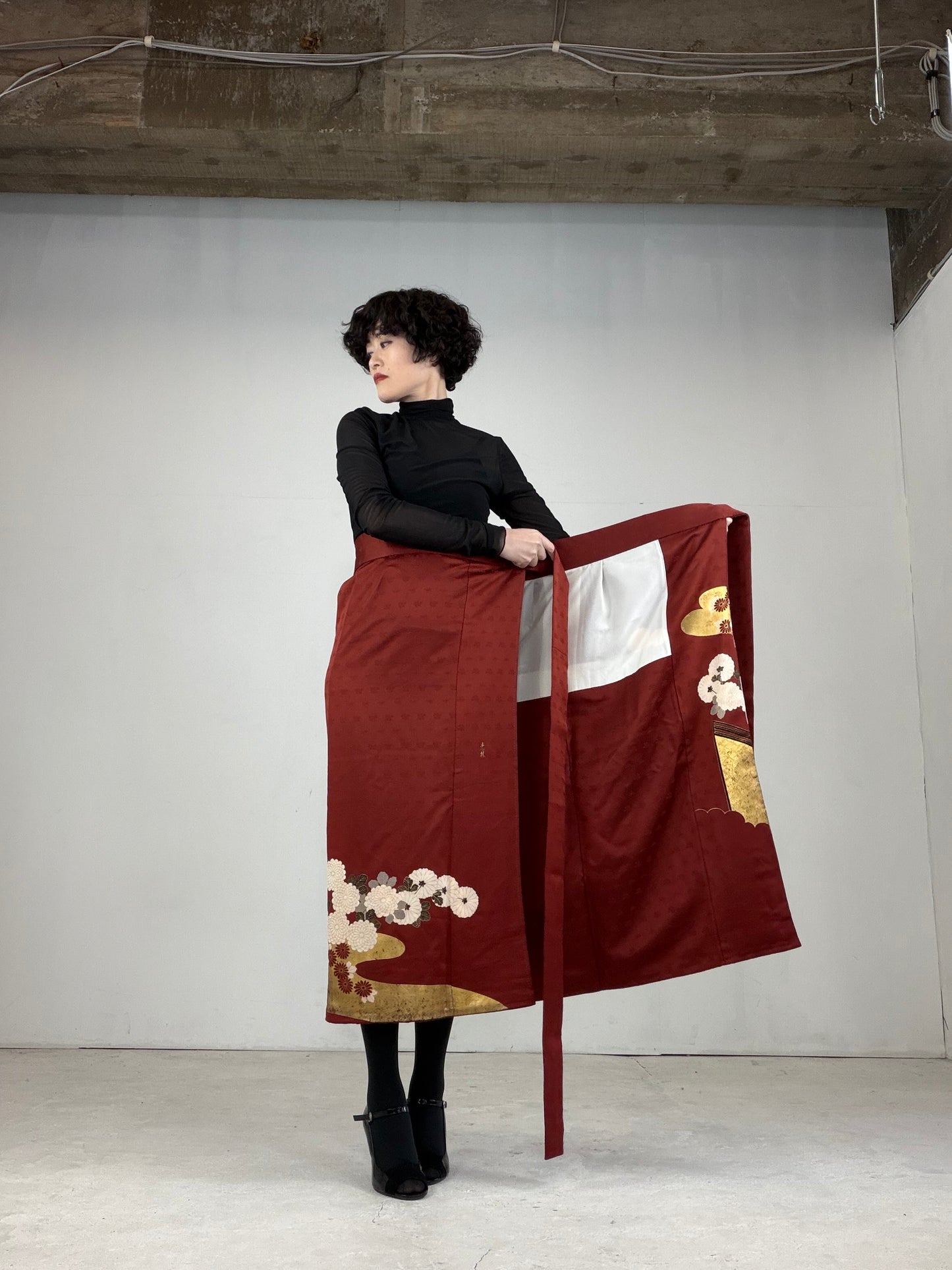 IROTOME SKIRT UPCYCLED FROM JAPANESE KIMONO "IRO118"