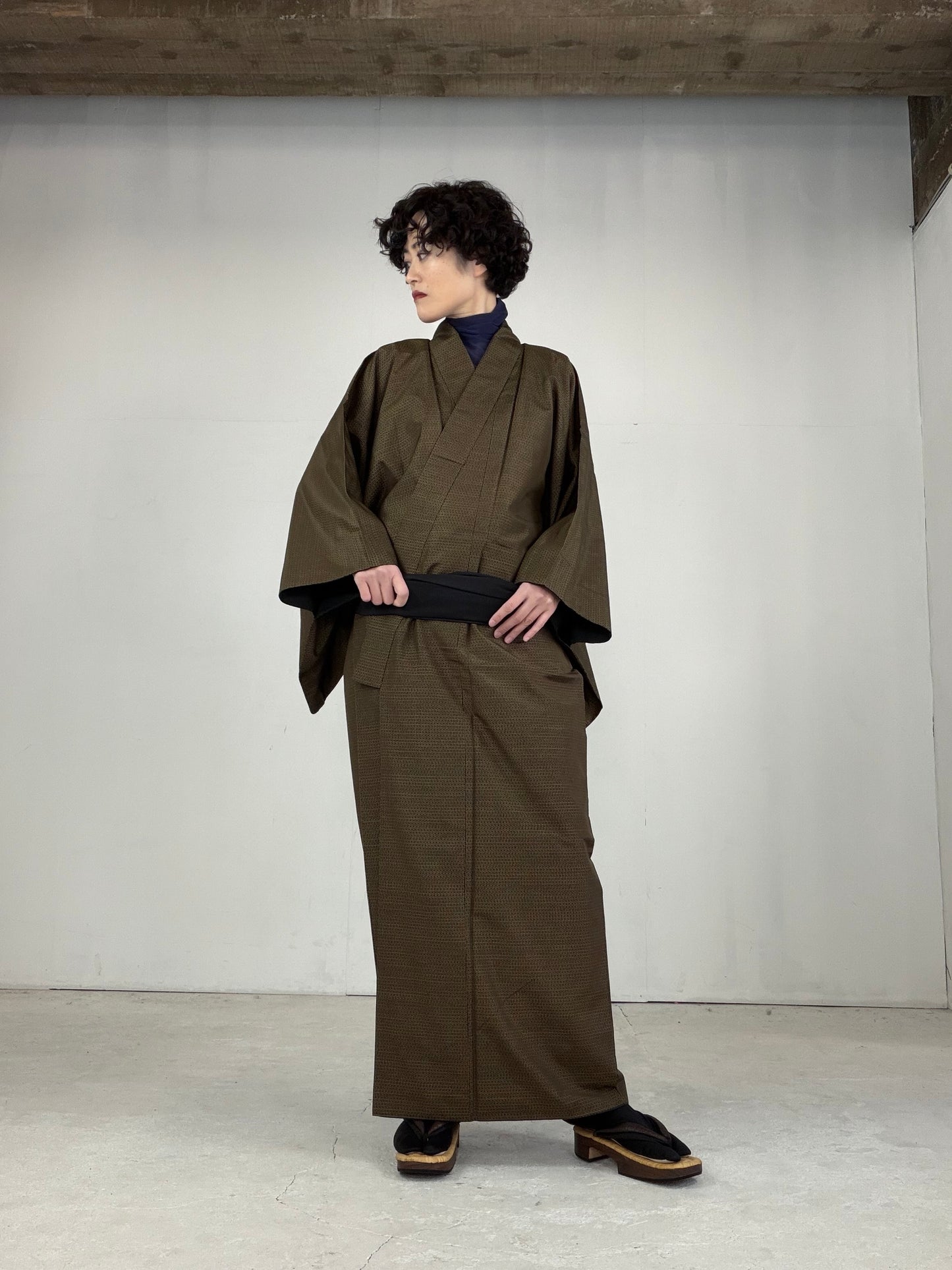 VINTAGE TSUMUGI KIMONO "OSK003"