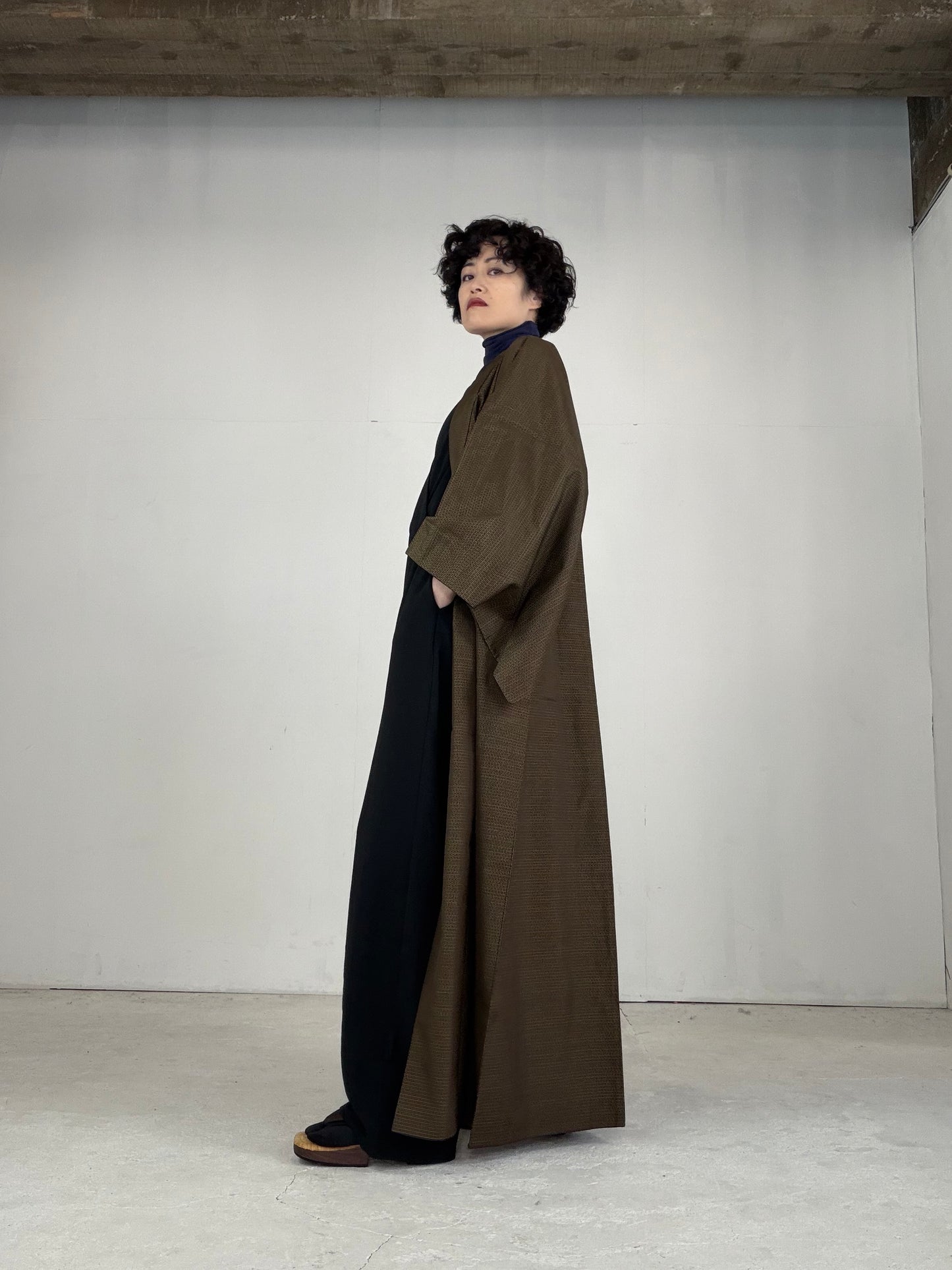 VINTAGE TSUMUGI KIMONO "OSK003"