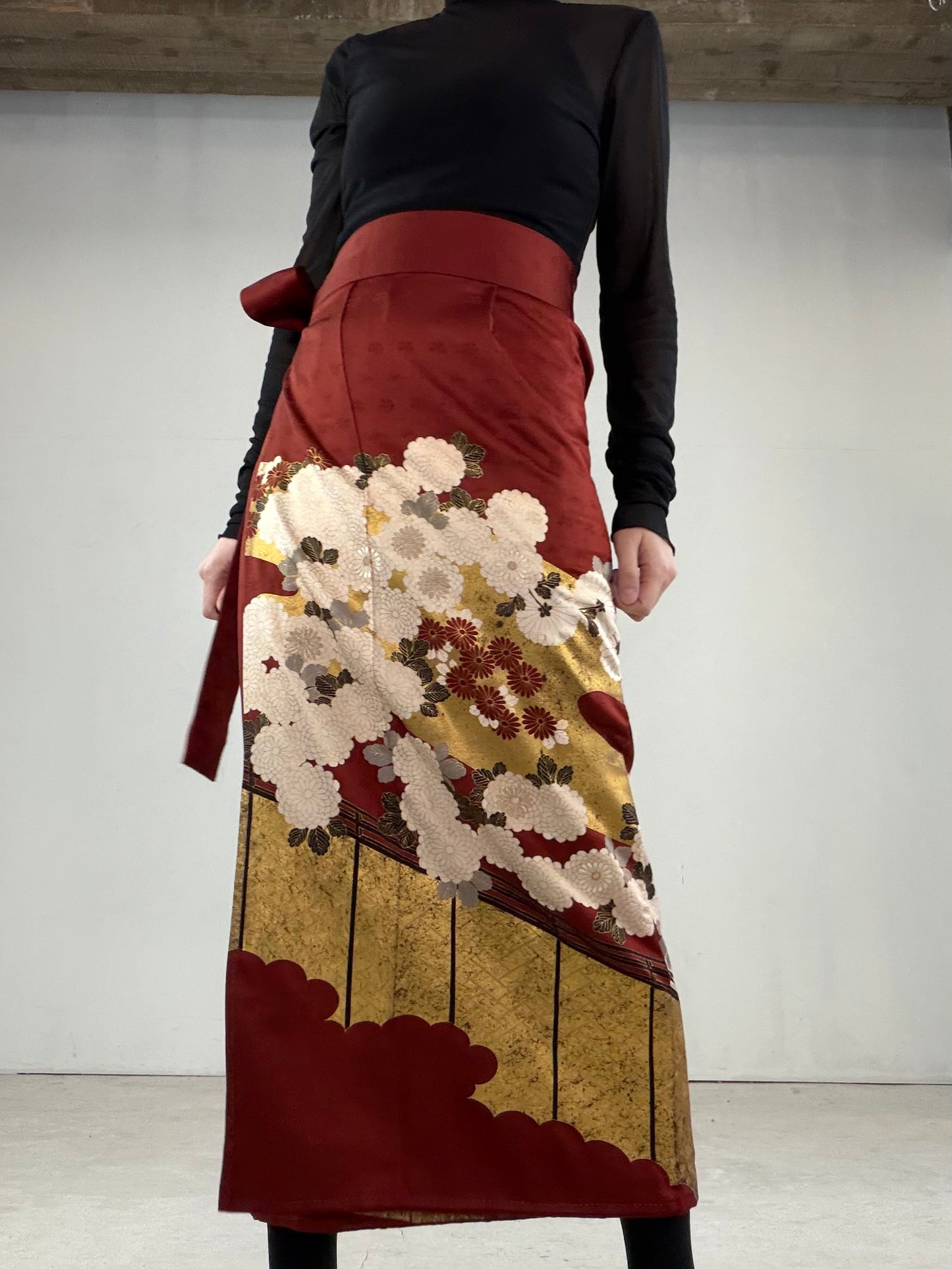 IROTOME SKIRT UPCYCLED FROM JAPANESE KIMONO "IRO118"