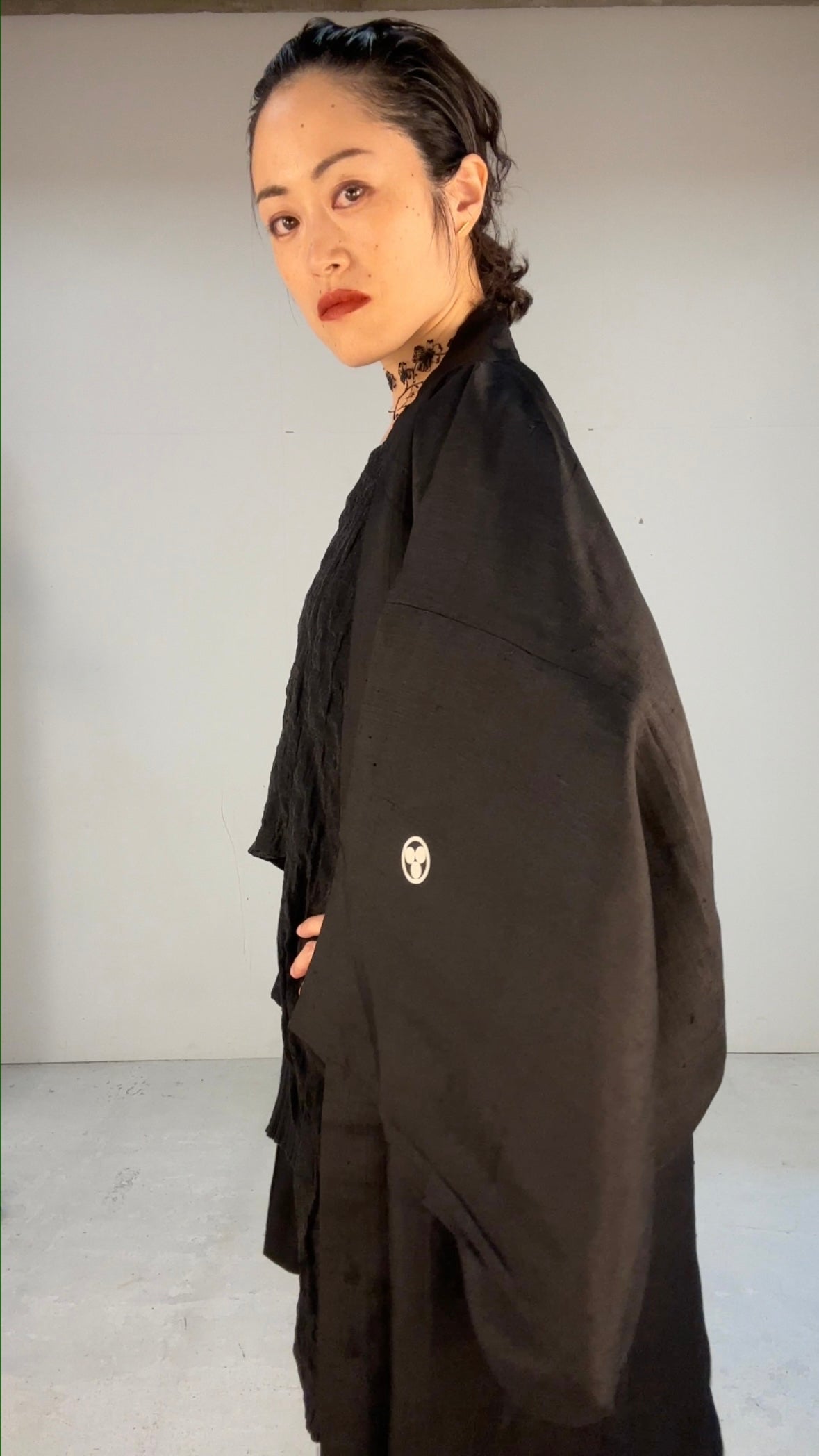 VINTAGE KUROMONTSUKI HAORI "sumie"