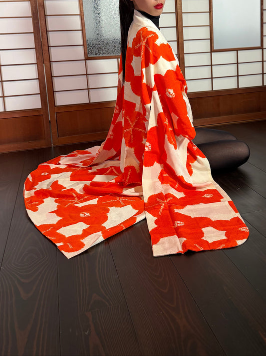 VINTAGE NAGAJYUBAN "shiro, shu, hana, shibori, JUG017"