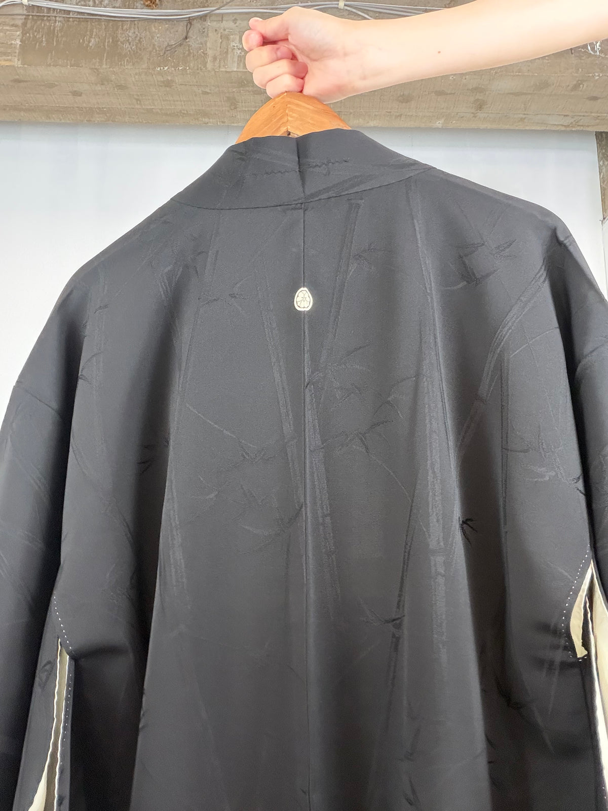 VINTAGE BLACK HAORI  "bamboo - BLK212"