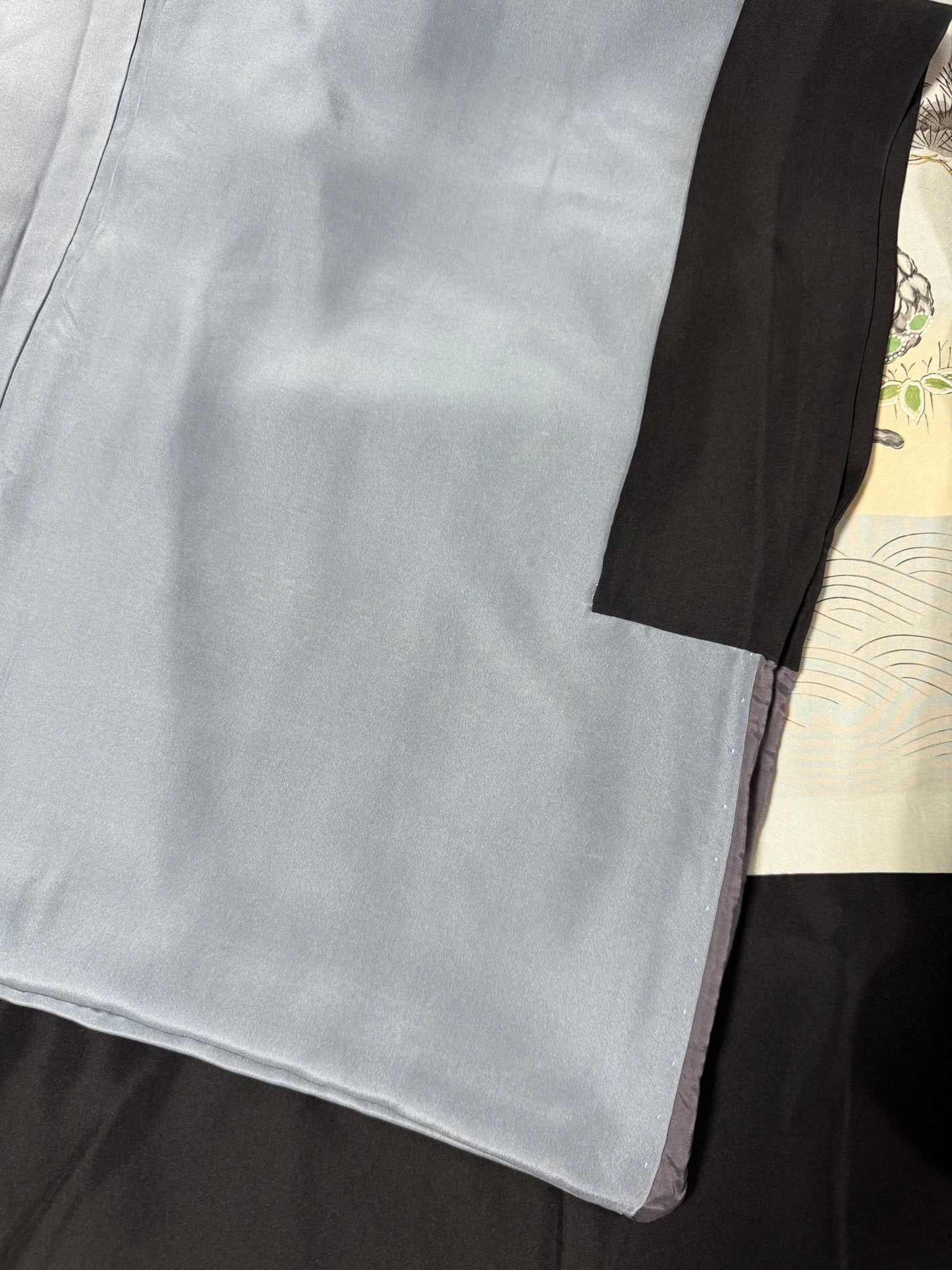 VINTAGE KUROMONTSUKI HAORI "matsu, noumen" *damage