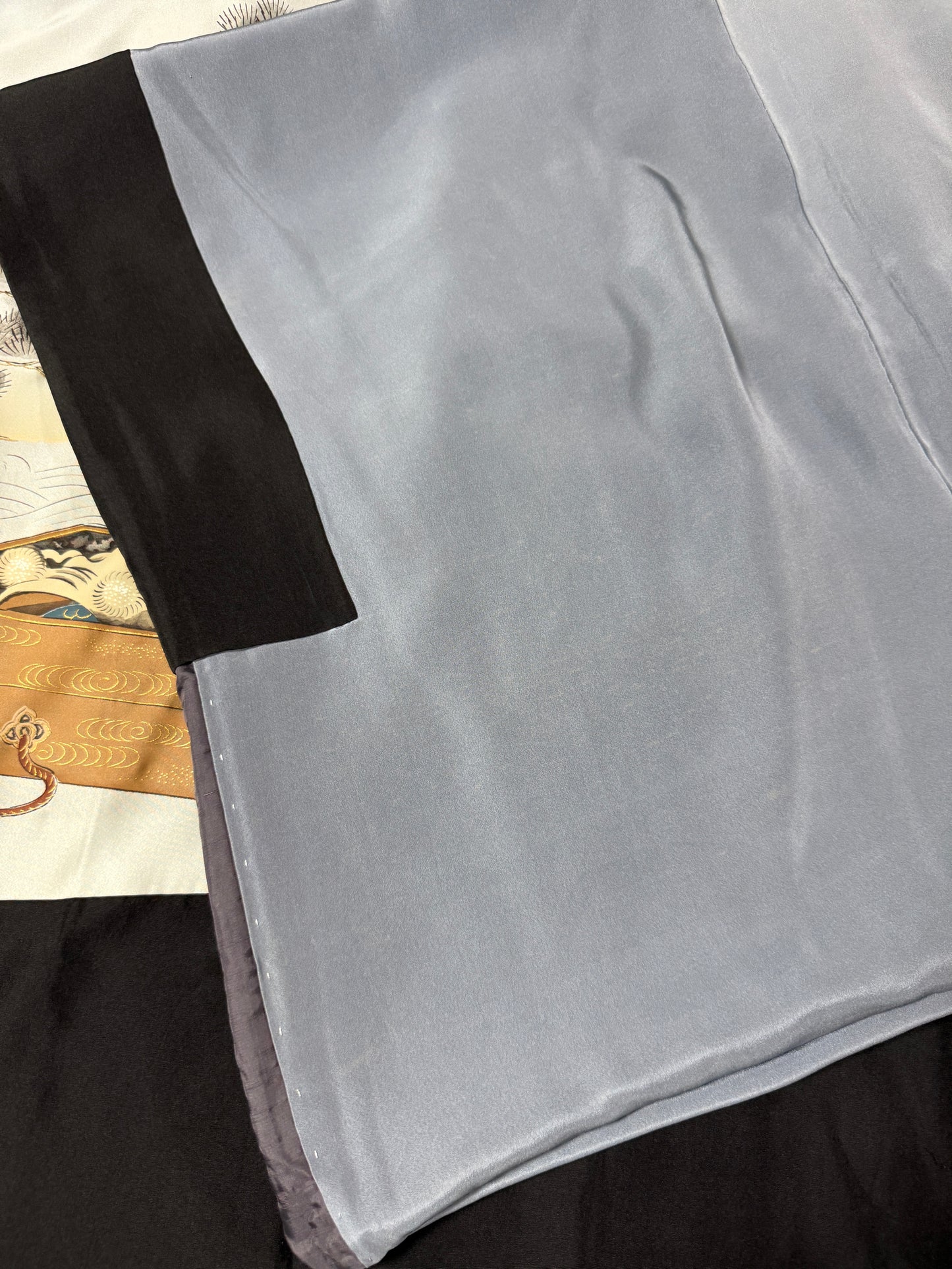 VINTAGE KUROMONTSUKI HAORI "matsu, noumen" *damage