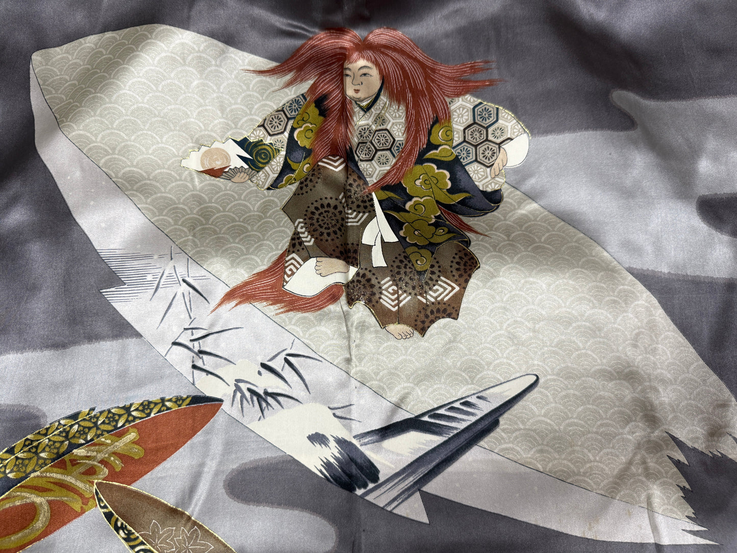 VINTAGE KUROMONTSUKI HAORI "akagashira" *damage