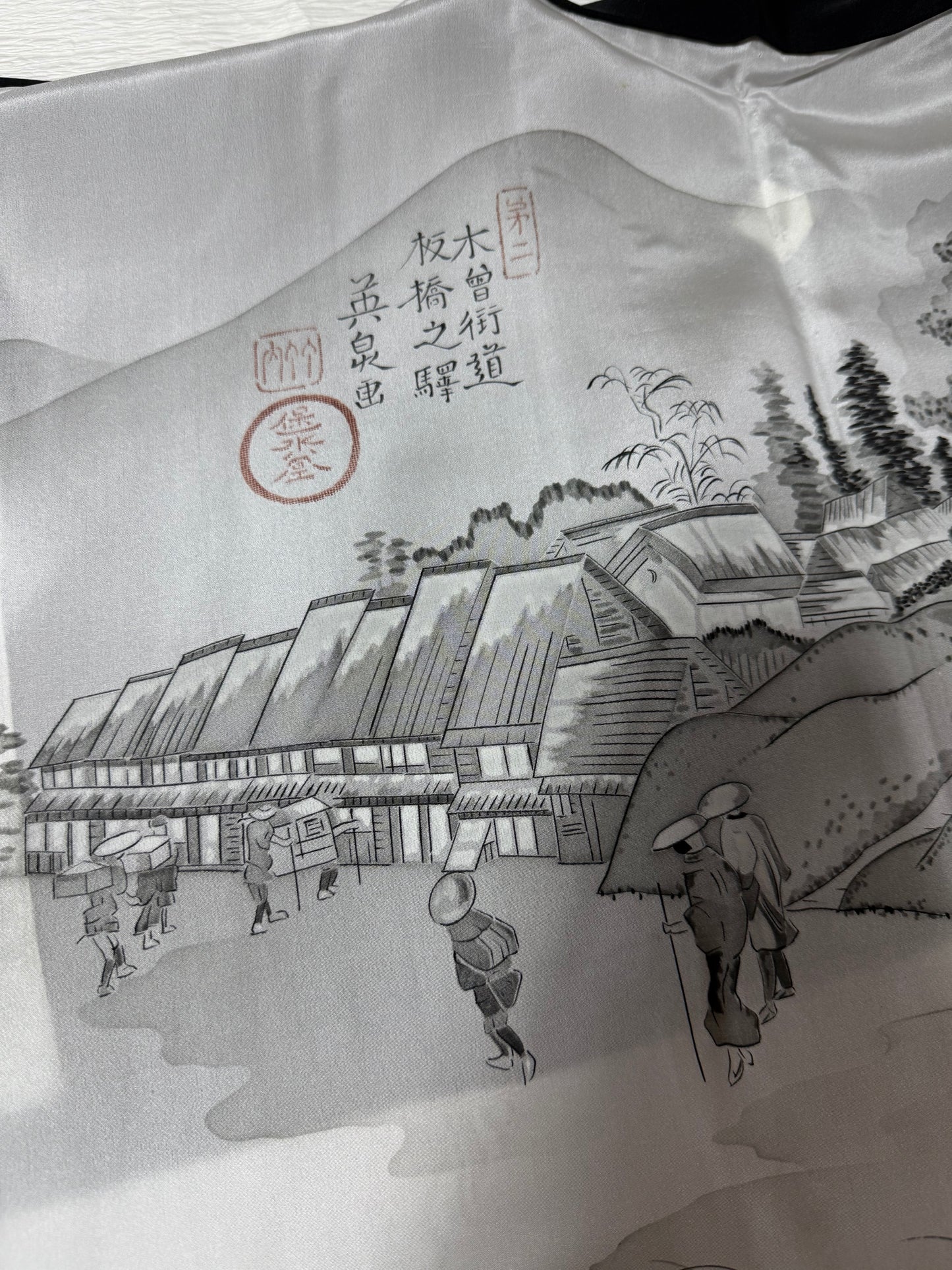 VINTAGE KUROMONTSUKI HAORI "kiso-Kaidou"