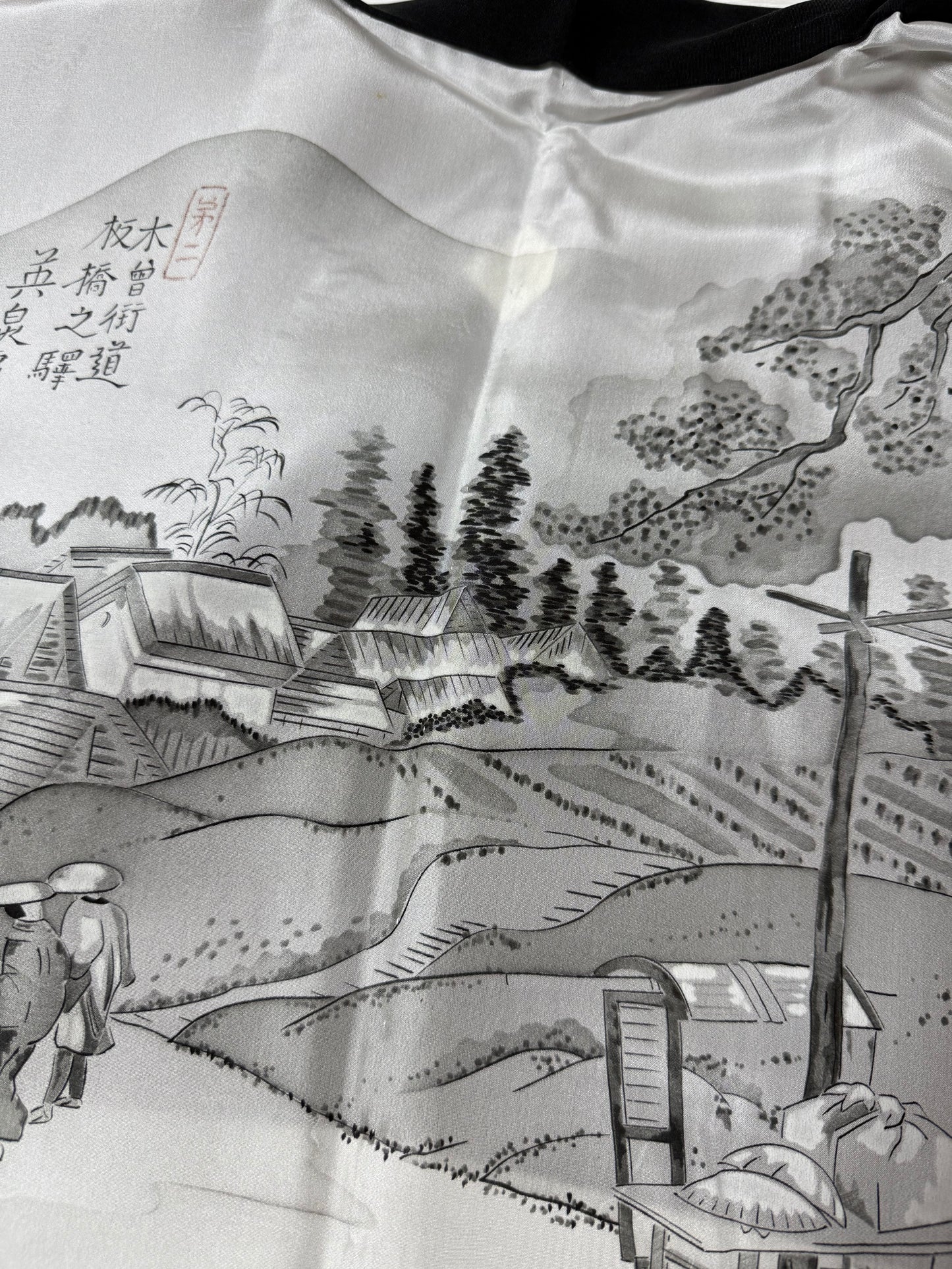 VINTAGE KUROMONTSUKI HAORI "kiso-Kaidou"